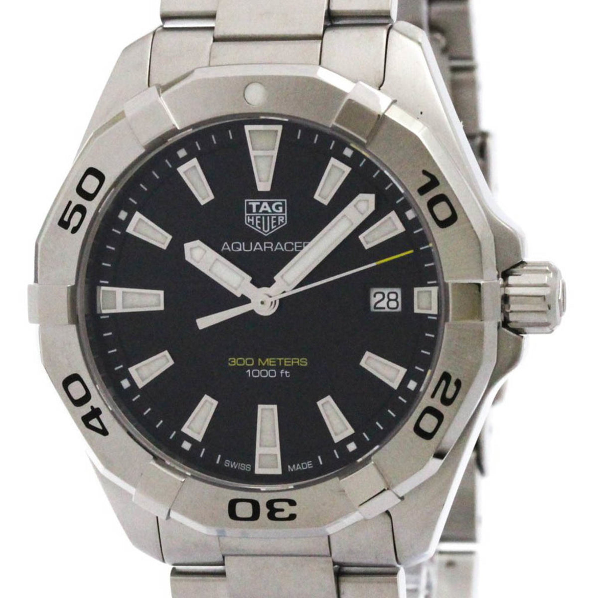 Pre-Owned TAG HEUER Aquaracer 300M Steel Quartz Mens Watch WBD1110 Polished