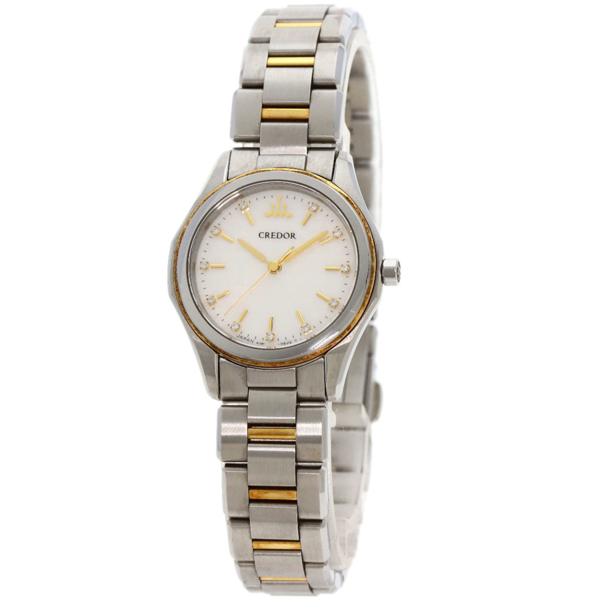 Gebrauchte Seiko GSAS058 Credor Signo Uhr Edelstahl SSxK18YG Damen SEIKO 
