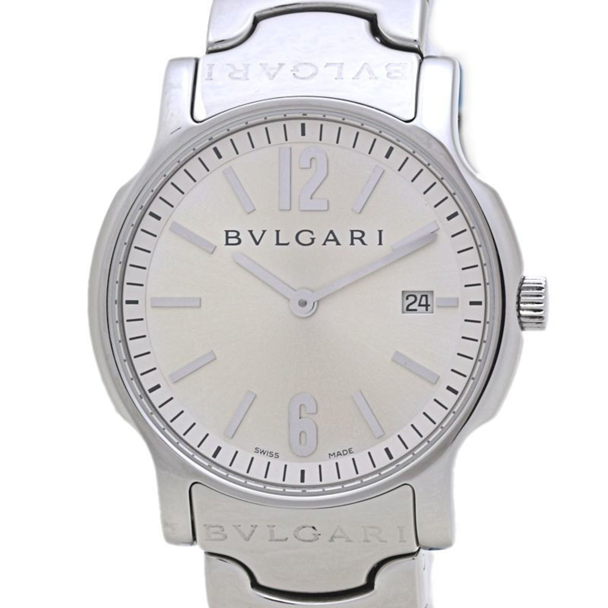 Pre-Owned BVLGARI Solotempo ST35S ST35C6SSD Men's Stainless Steel Watch 40067