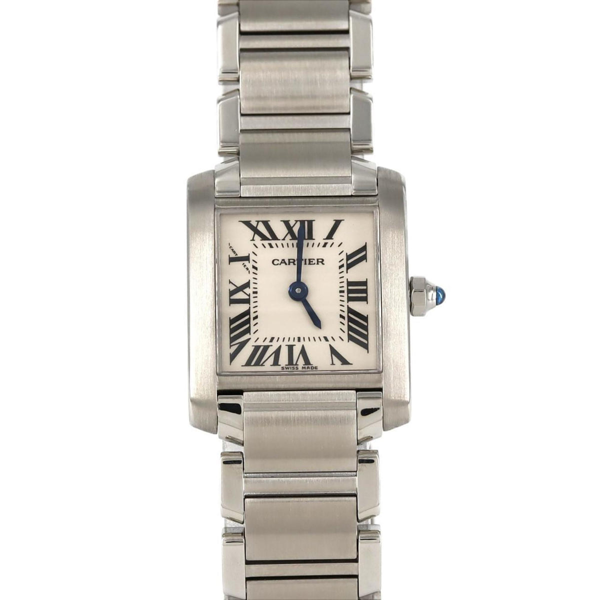 Gebrauchte Cartier Tank Francaise SM W51008Q3 SS Armbanduhr Quarz 