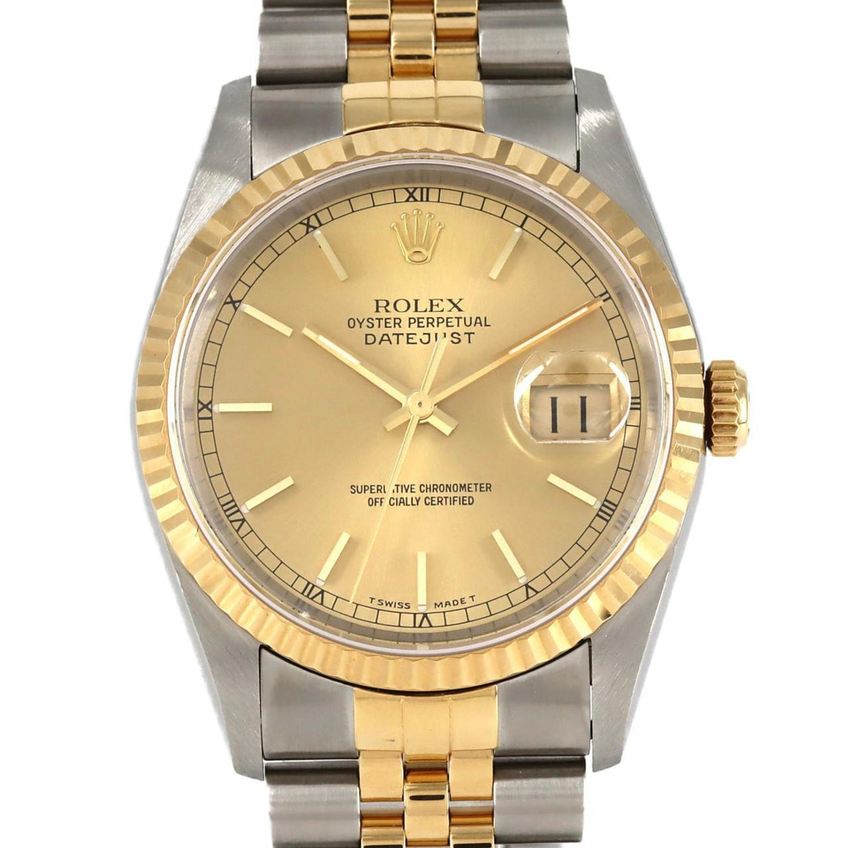 Gebrauchte Rolex Datejust 16233 SSxYG Armbanduhr Automatik U-Serie 