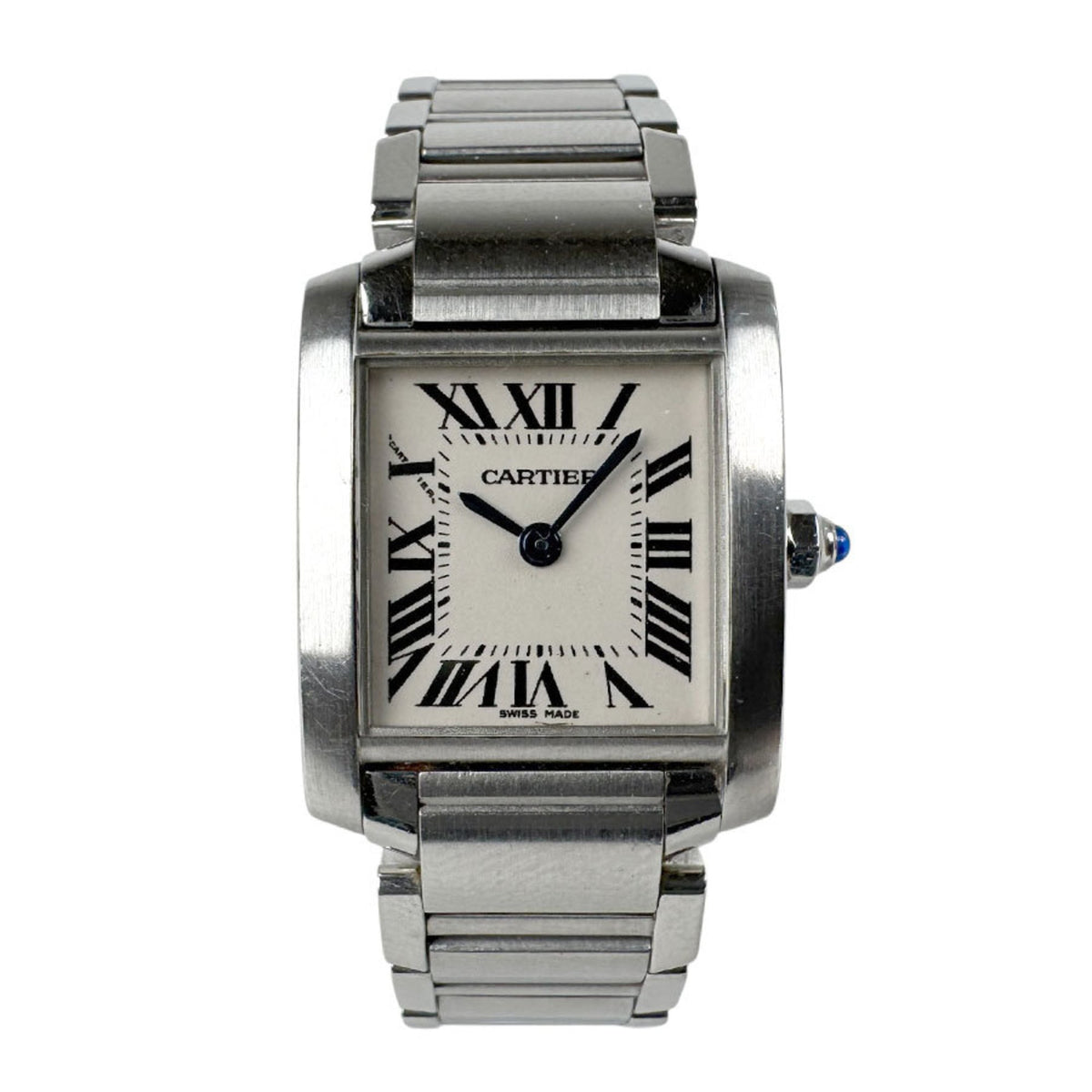 Gebrauchte CARTIER Uhr Tank Francaise SM Edelstahl Silber x Weiß Damen Quarz u0026 