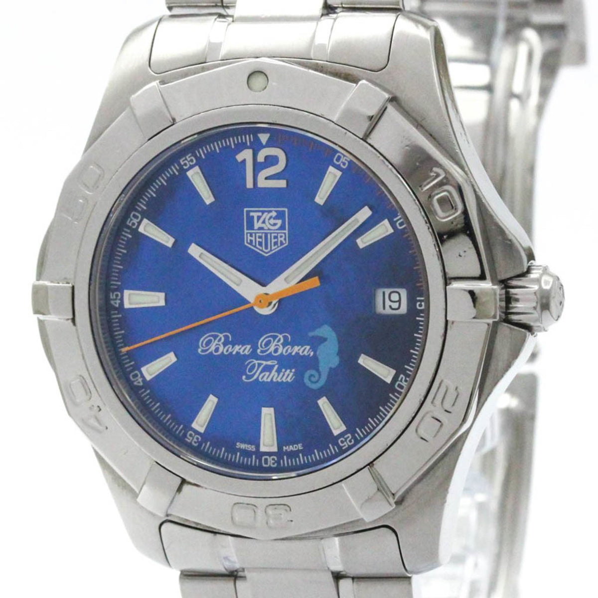 Gebrauchte, polierte TAG HEUER Aquaracer Bora Bora Tahiti Limited Uhr WAF211N 