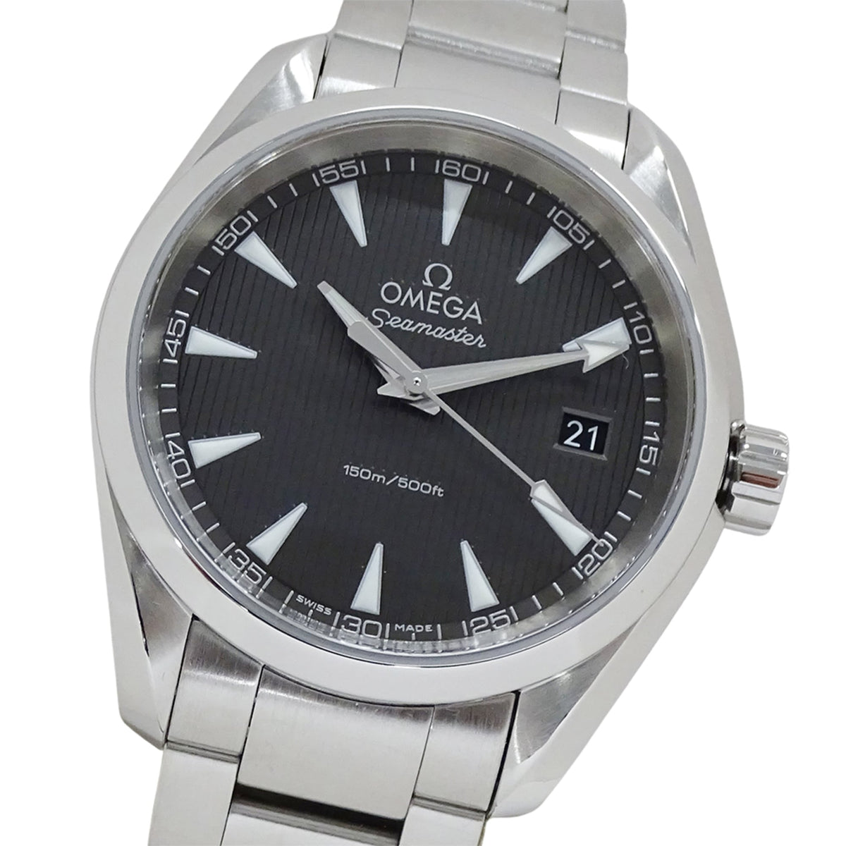 Pre-Owned OMEGA Seamaster Aqua Terra 231.10.39.60.06.001 Men's Watch, Date, 150m, Quartz Movement, QZ Stainless Steel, Silver/Gray, Polished