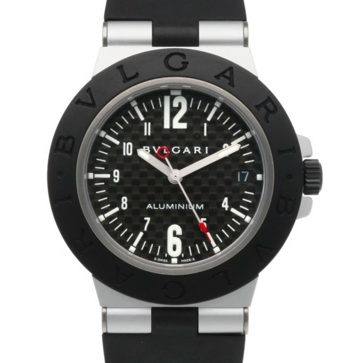 Gebrauchte BVLGARI Alum Uhr Aluminium AL38TA Automatik Herren 
