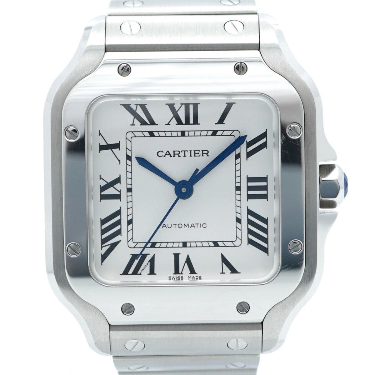 Pre-Owned Cartier Santos WSSA0029 Silver Dial Men's Watch