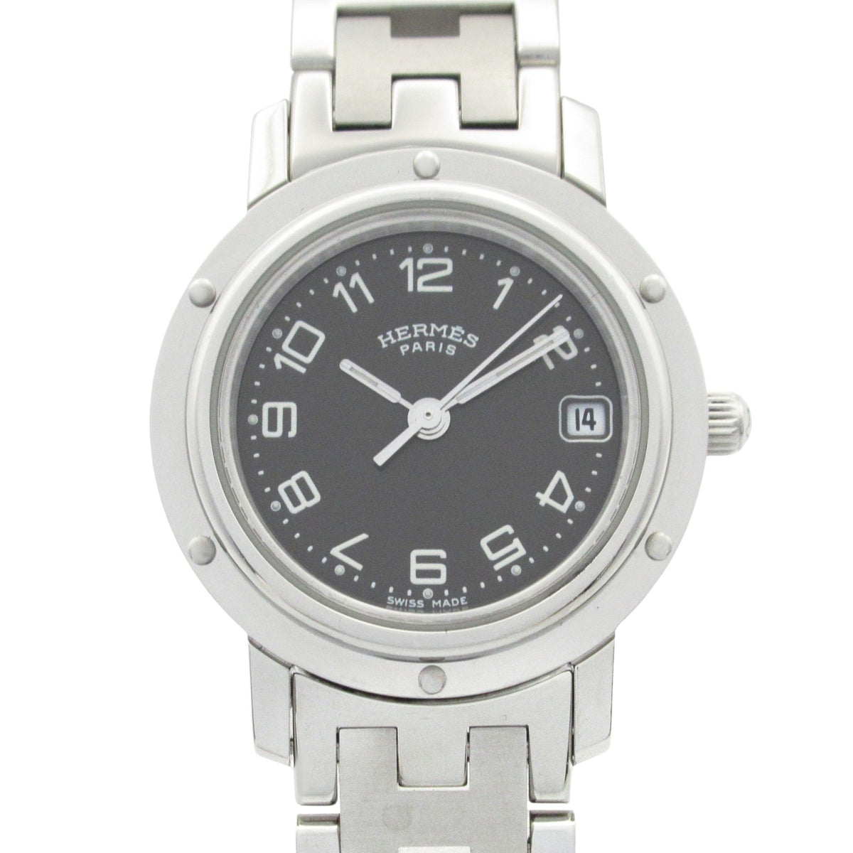 Gebrauchte Hermès Clipper Uhr, Edelstahl, Damen, Grau, CL4.210 