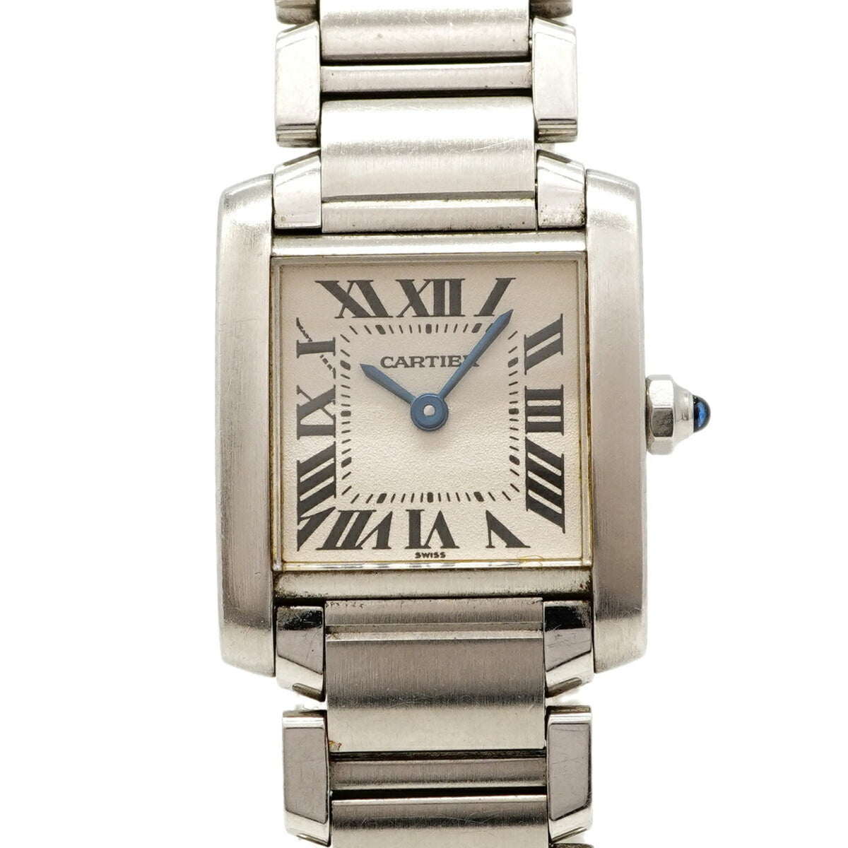 Pre-Owned Cartier Tank Fran?aise SM W51008Q3 White Dial Women's Watch