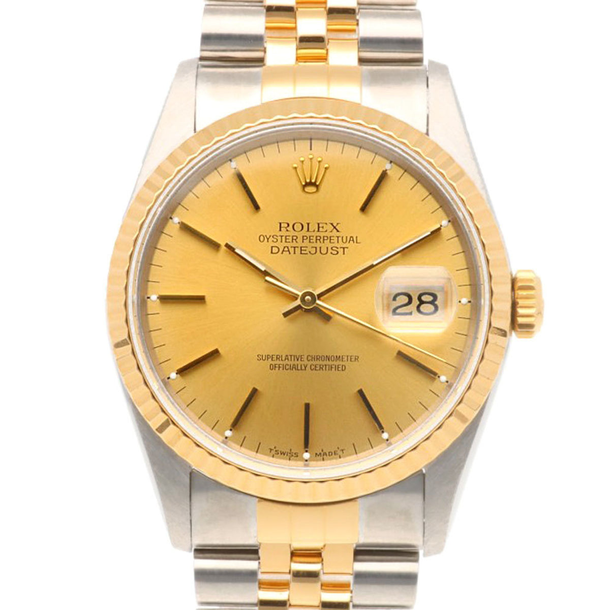 Gebrauchte Rolex Datejust Oyster Perpetual Uhr Edelstahl 16233 Automatik Herren ROLEX S-Serie 1993 Modell überholt 
