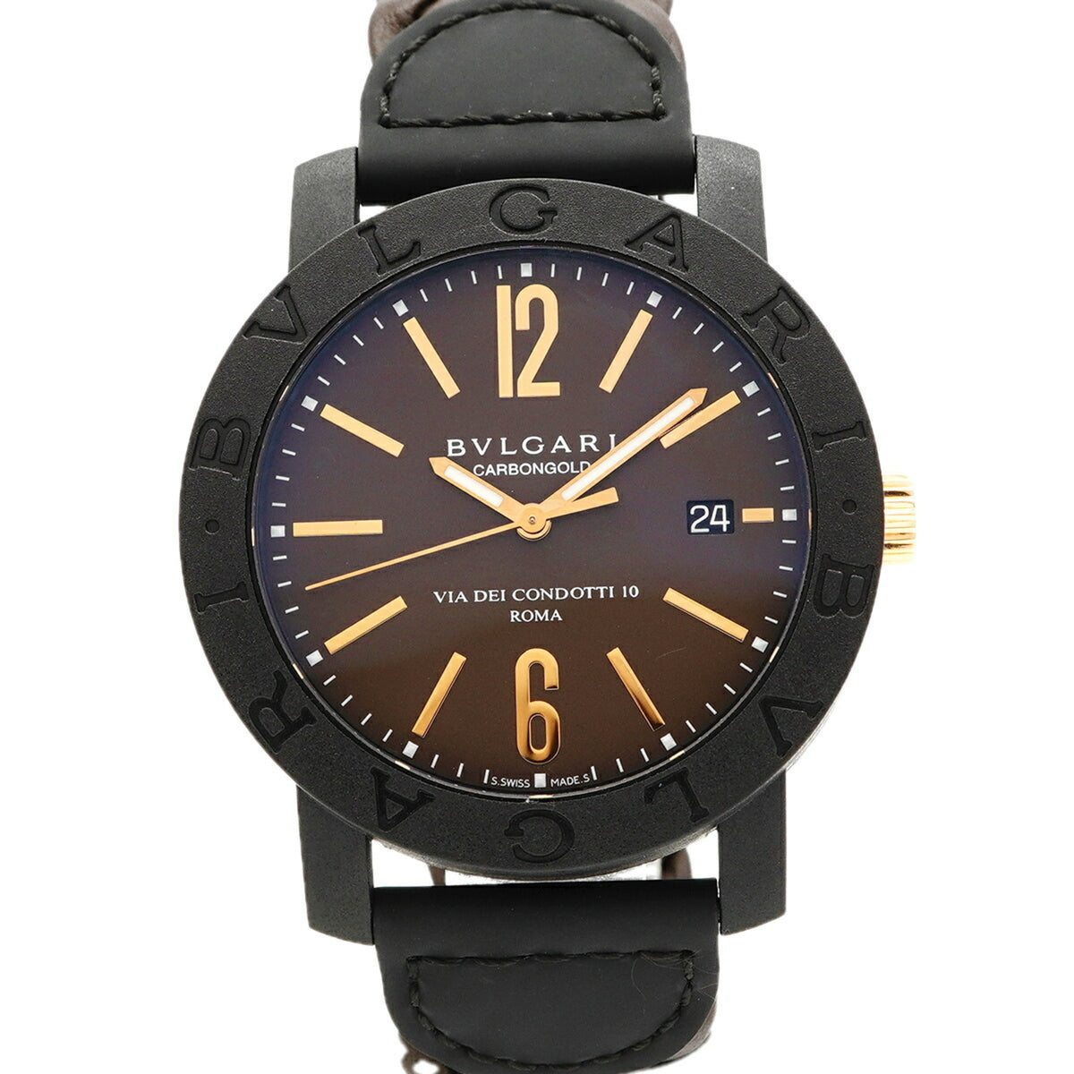 Pre-Owned Bulgari BBP40C11CGLD BB40CL Brown Dial Men's Watch