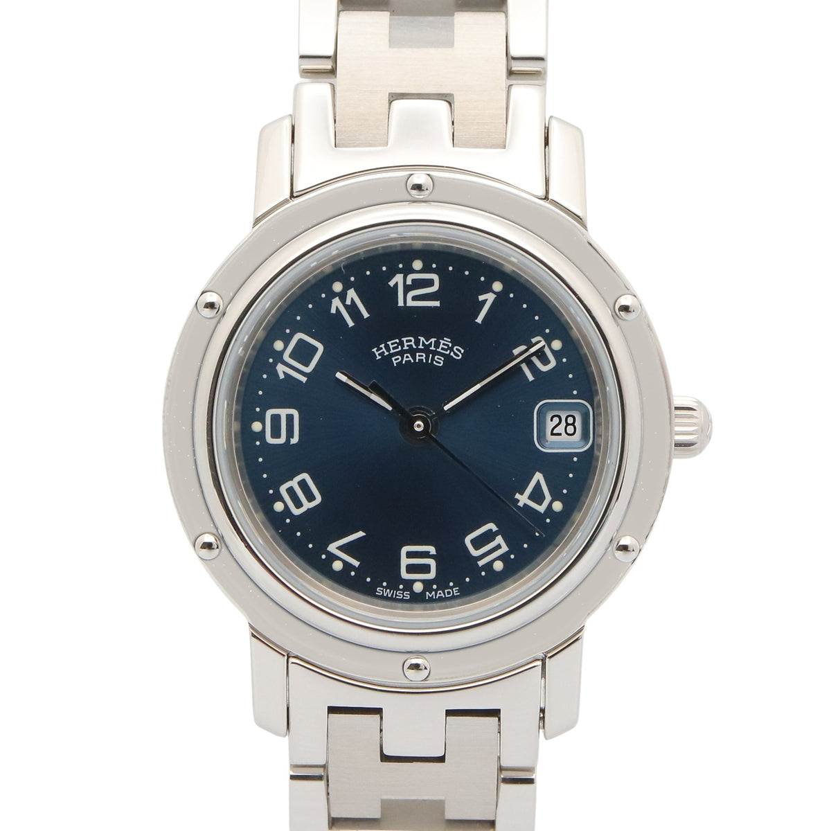 Pre-Owned Hermes Clipper Watch, Stainless Steel, Women's, Blue (CL4.210)