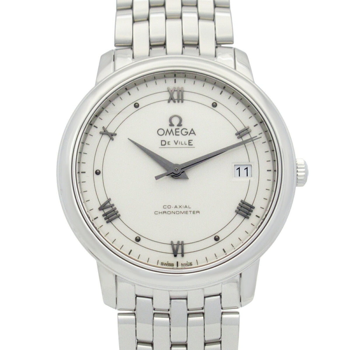 Gebrauchte OMEGA De Ville Prestige Uhr Edelstahl Herren Weiß 424.10.37.20.04.001 