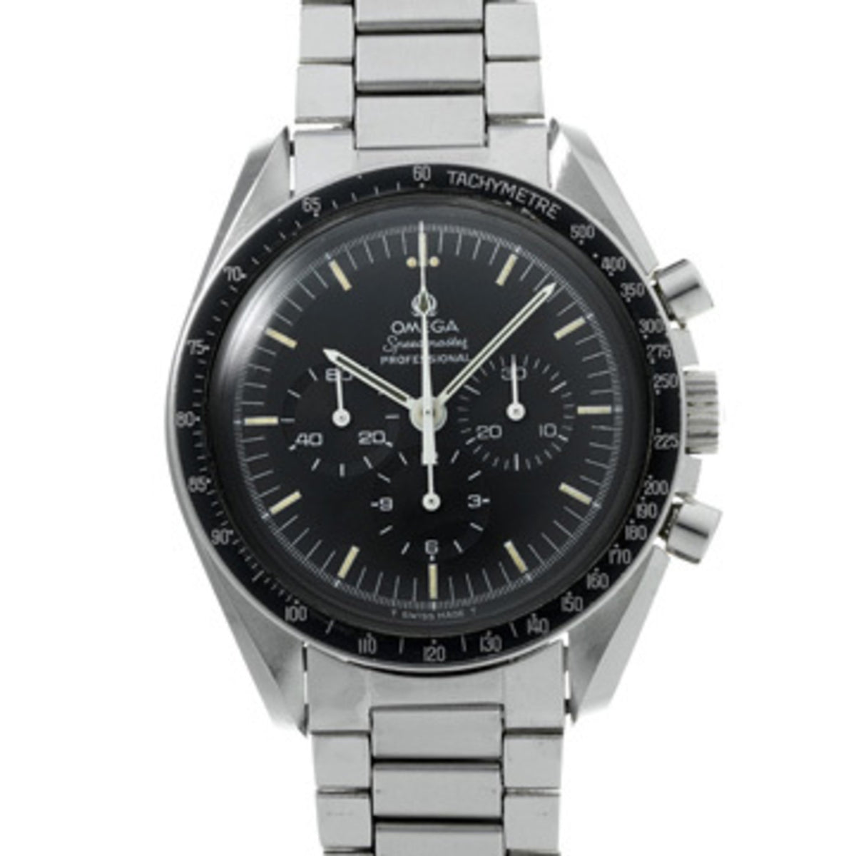 Pre-Owned Omega Speedmaster Antique Caterpillar Bracelet ST145.0022 Black Men's Watch Manual Winding
