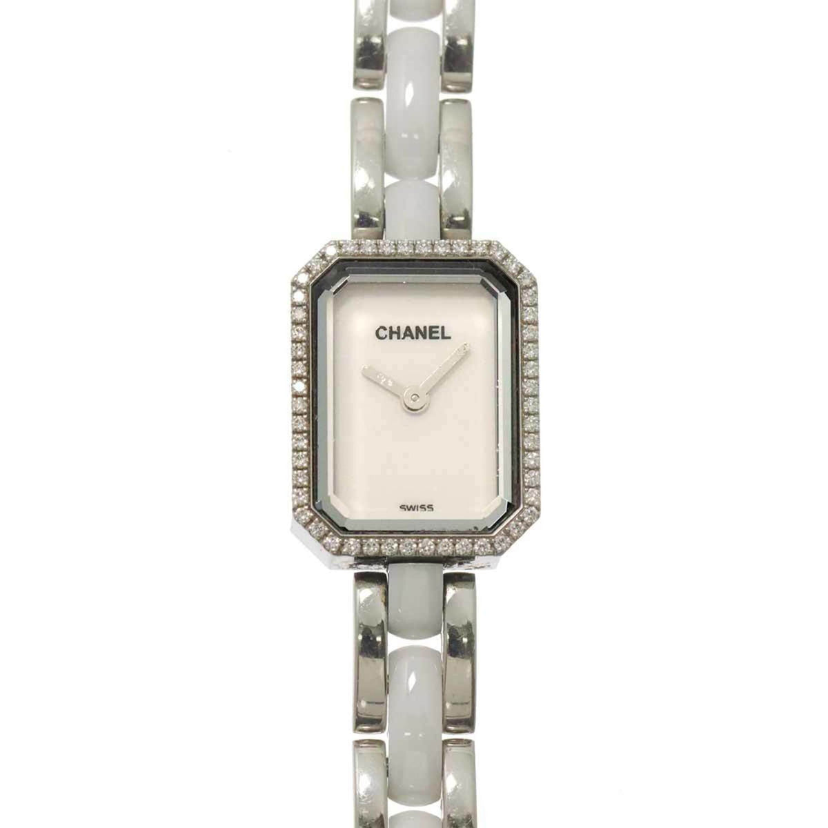 Pre-Owned Chanel Premiere H2132 Women's Watch, Diamond Bezel, White Ceramic Quartz Watch