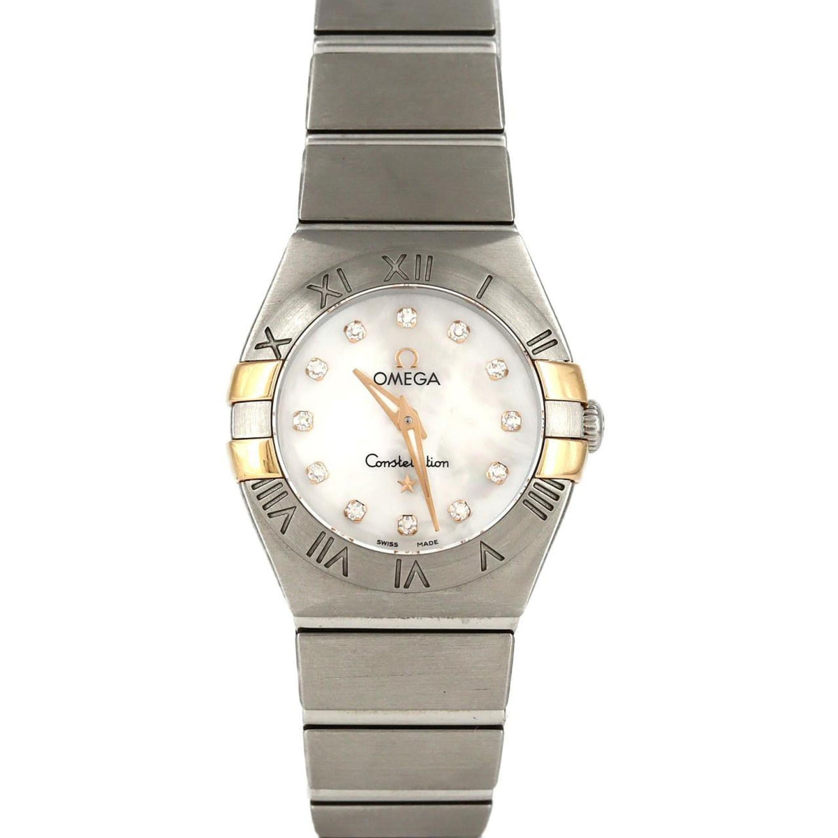 Pre-Owned Omega Constellation Brushed RG Combi 12P 123.20.24.60.55.005 SSxPG Quartz Watch