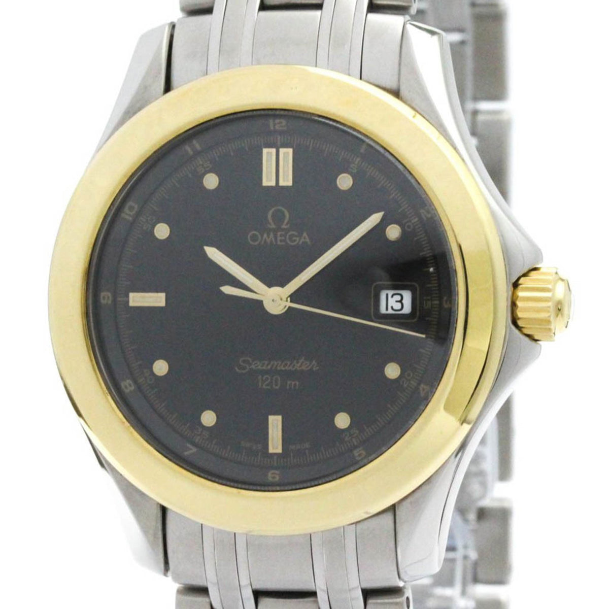 Gebrauchte polierte OMEGA Seamaster 18 Karat Gold Stahl Quarz Herrenuhr 2411.50 BF576068 