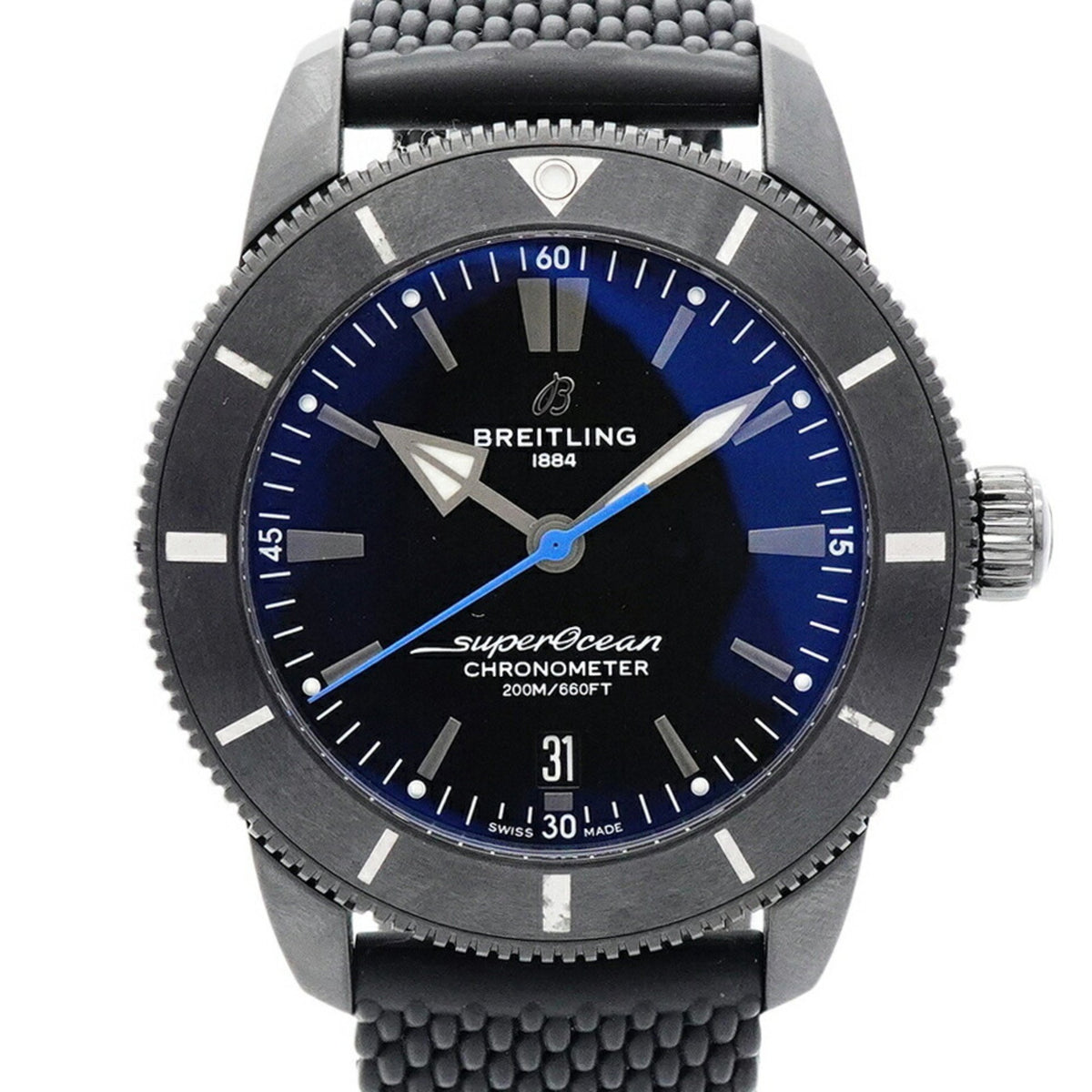 Gebrauchte Breitling Superocean MB2030 Herrenuhr mit schwarzem Zifferblatt 