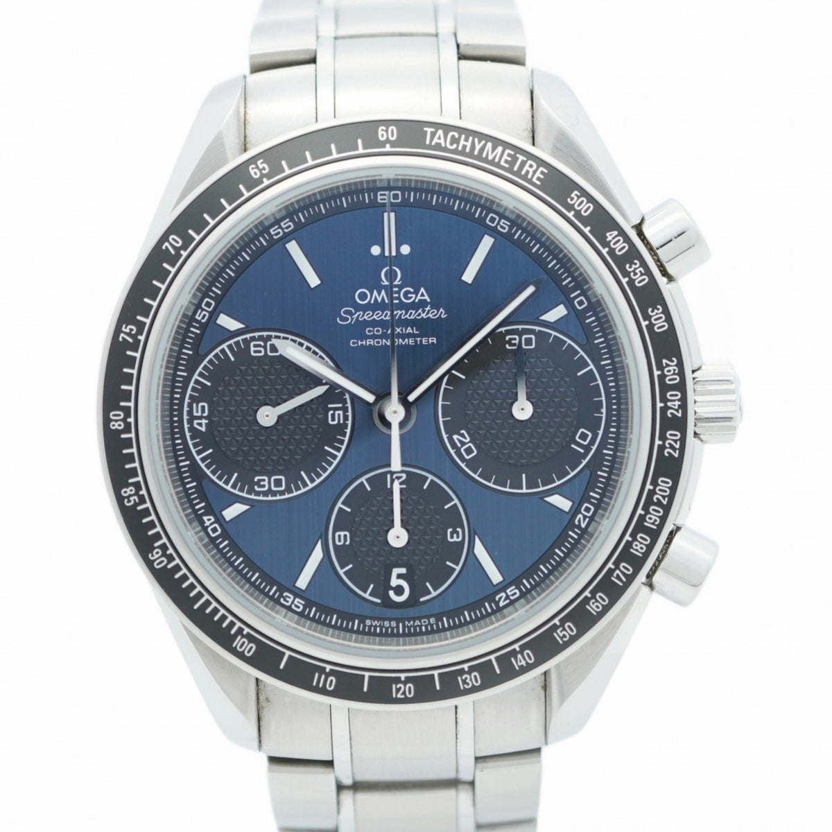 Gebrauchte Omega Speedmaster 326.30.40.50.03.001 Herrenuhr mit marineblauem Zifferblatt 