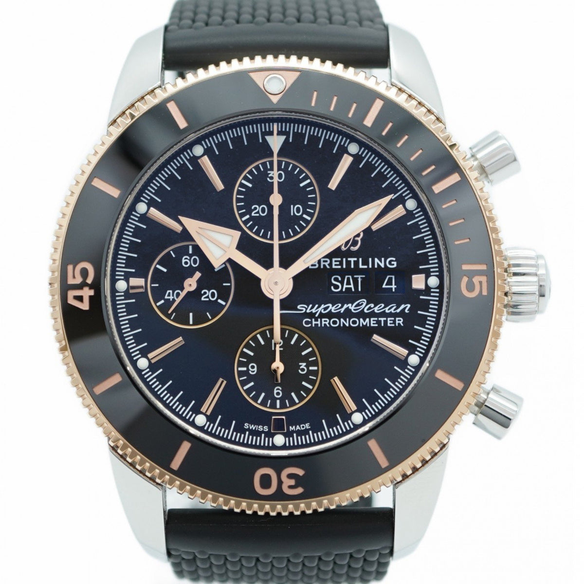Gebrauchte Breitling Superocean U13313 Herrenuhr mit schwarzem Zifferblatt 