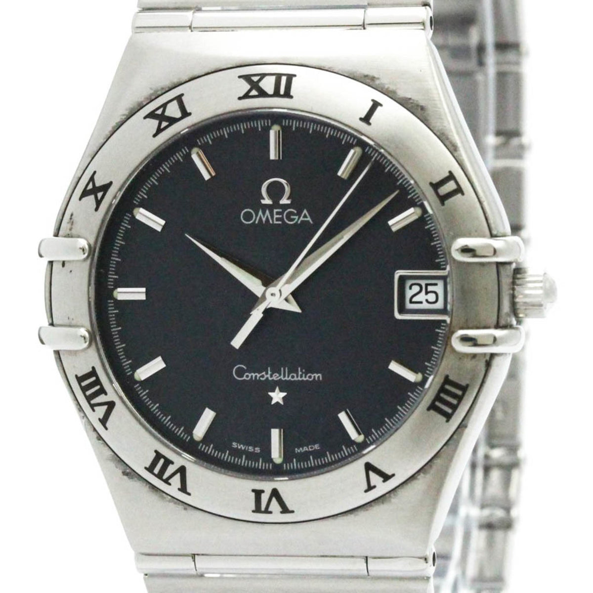 Gebrauchte polierte OMEGA Constellation Edelstahl-Quarz-Herrenuhr 1512.40 BF580538 