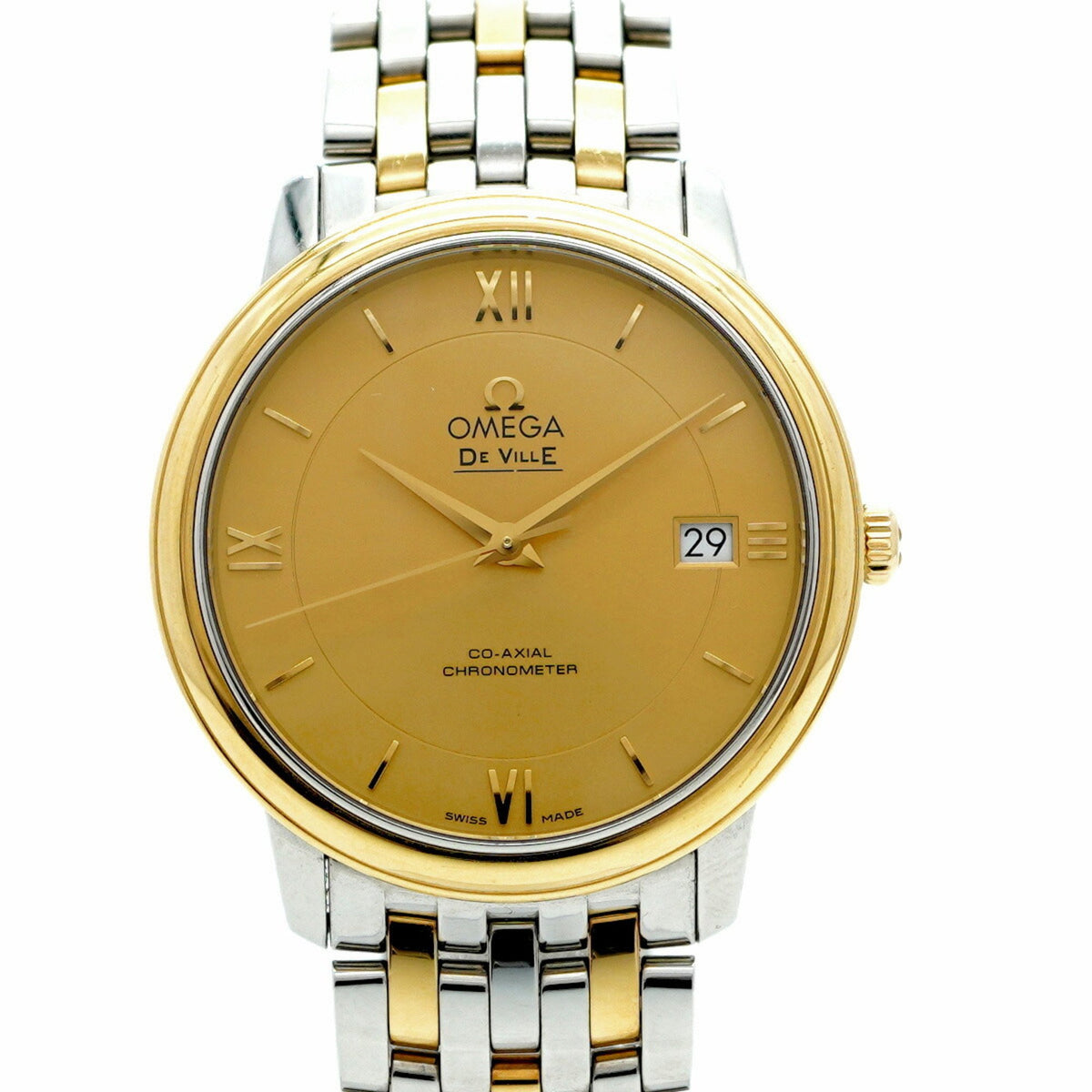 Pre-Owned Omega De Ville 424.20.37.20.08.001 Gold Dial Men's Watch