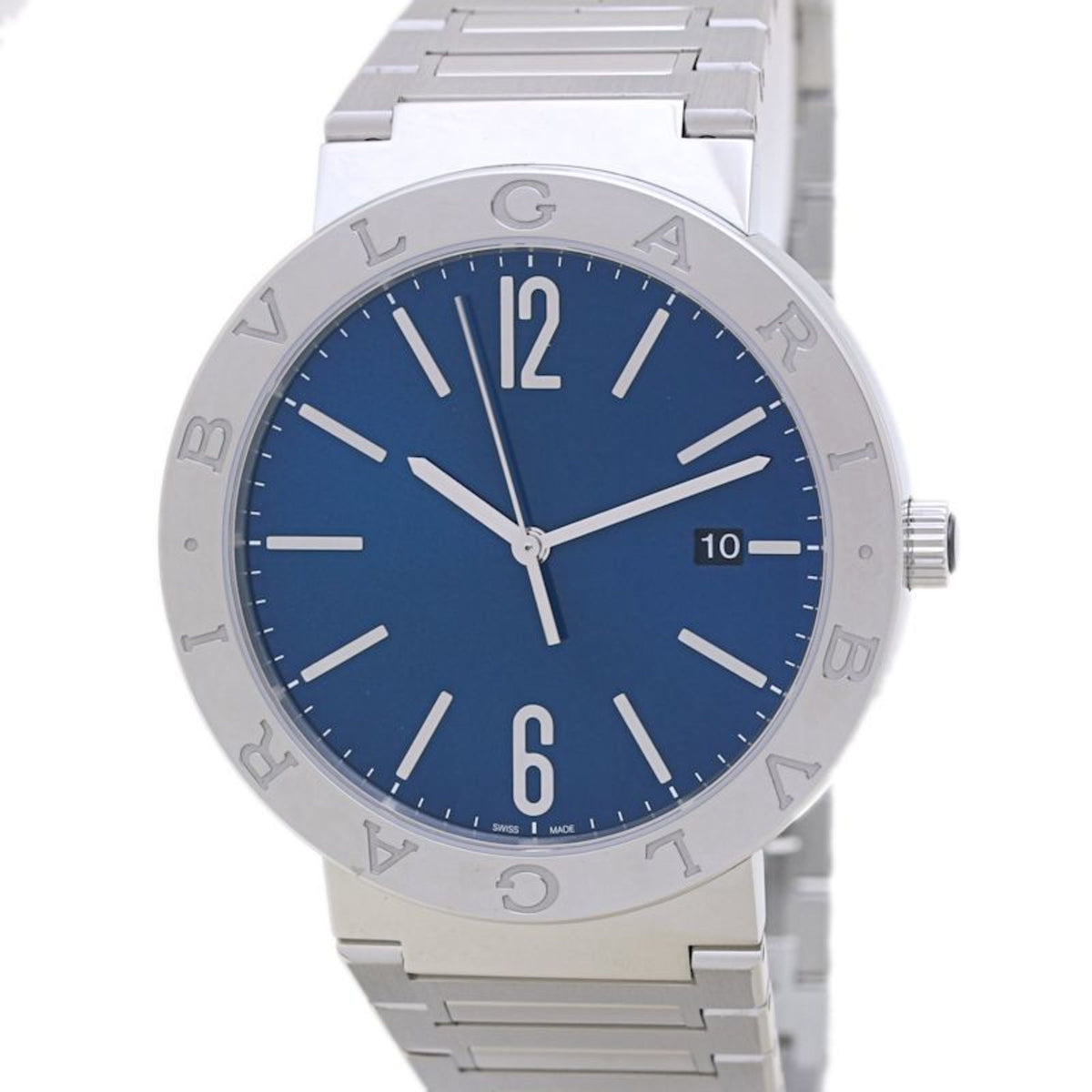 Gebrauchte BVLGARI Date BB41S 103720 Edelstahl Herrenuhr 40014 