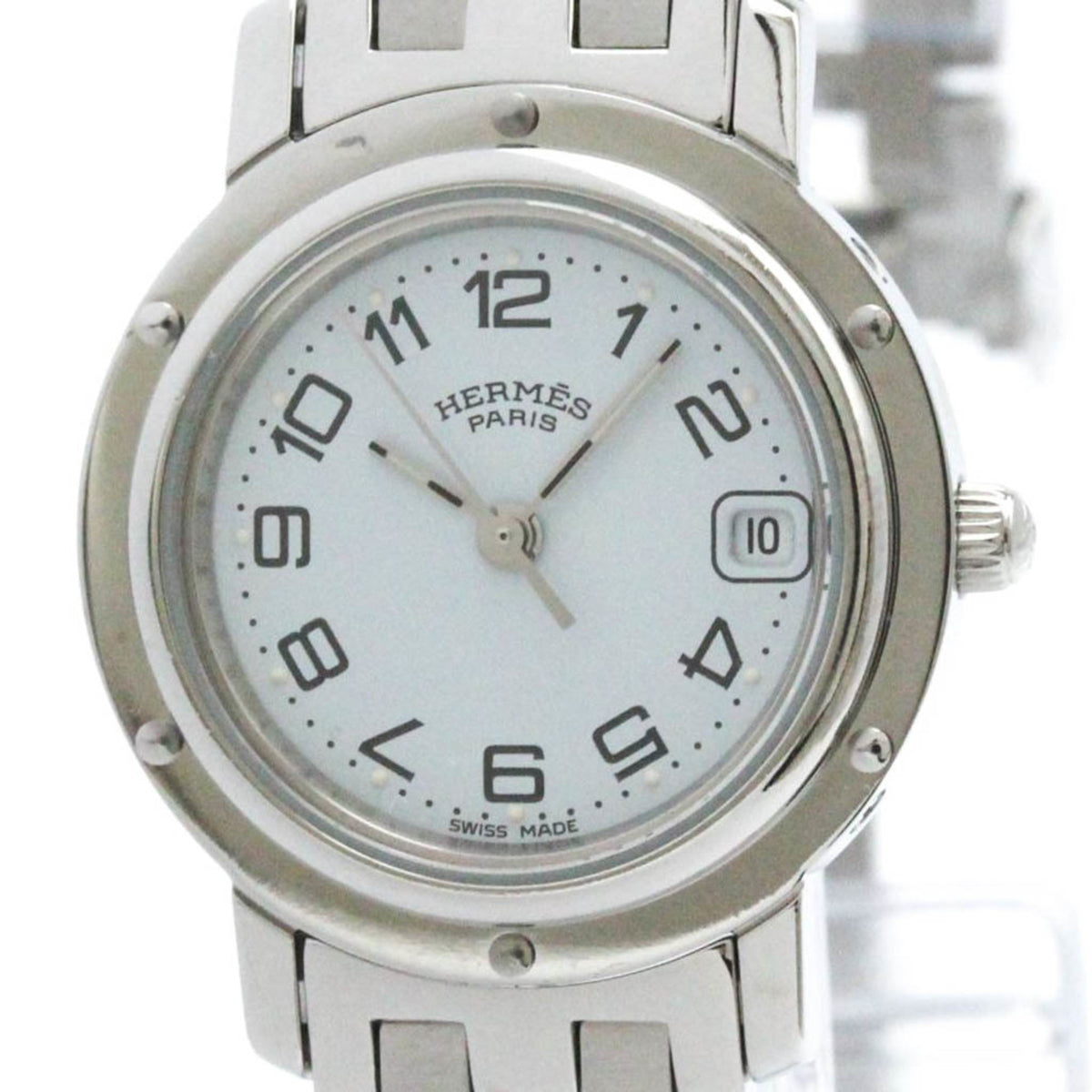 Gebrauchte Hermes Clipper Quarz Edelstahl Damenuhr CL4.210 