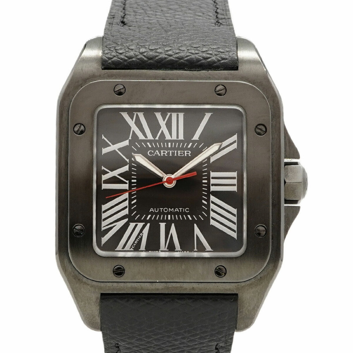 Pre-Owned Cartier Santos 100 Carbon Watch WSSA0006 Black Dial Men's