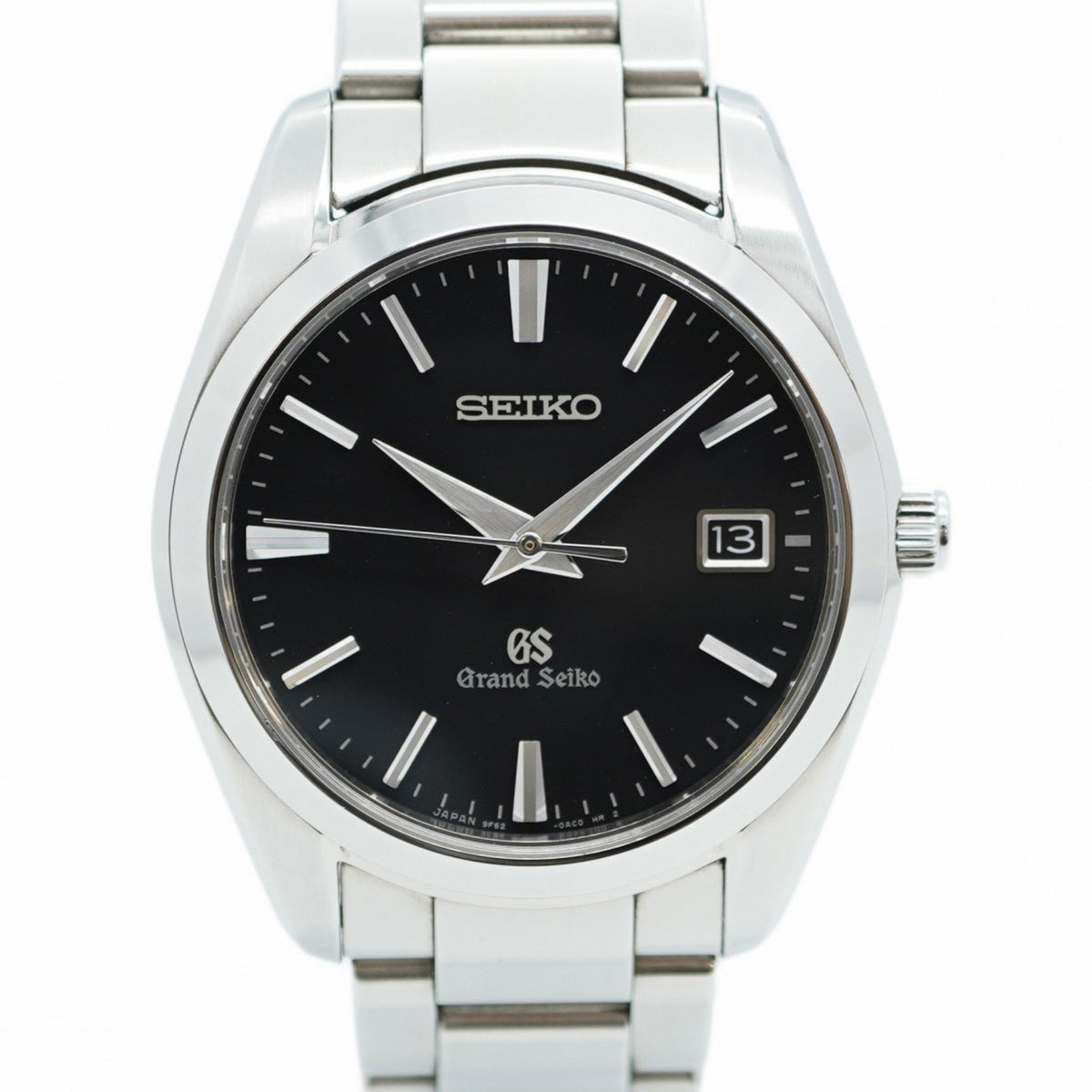Gebrauchte Seiko Grand 9F62-0AB0 Herrenuhr mit schwarzem Zifferblatt 