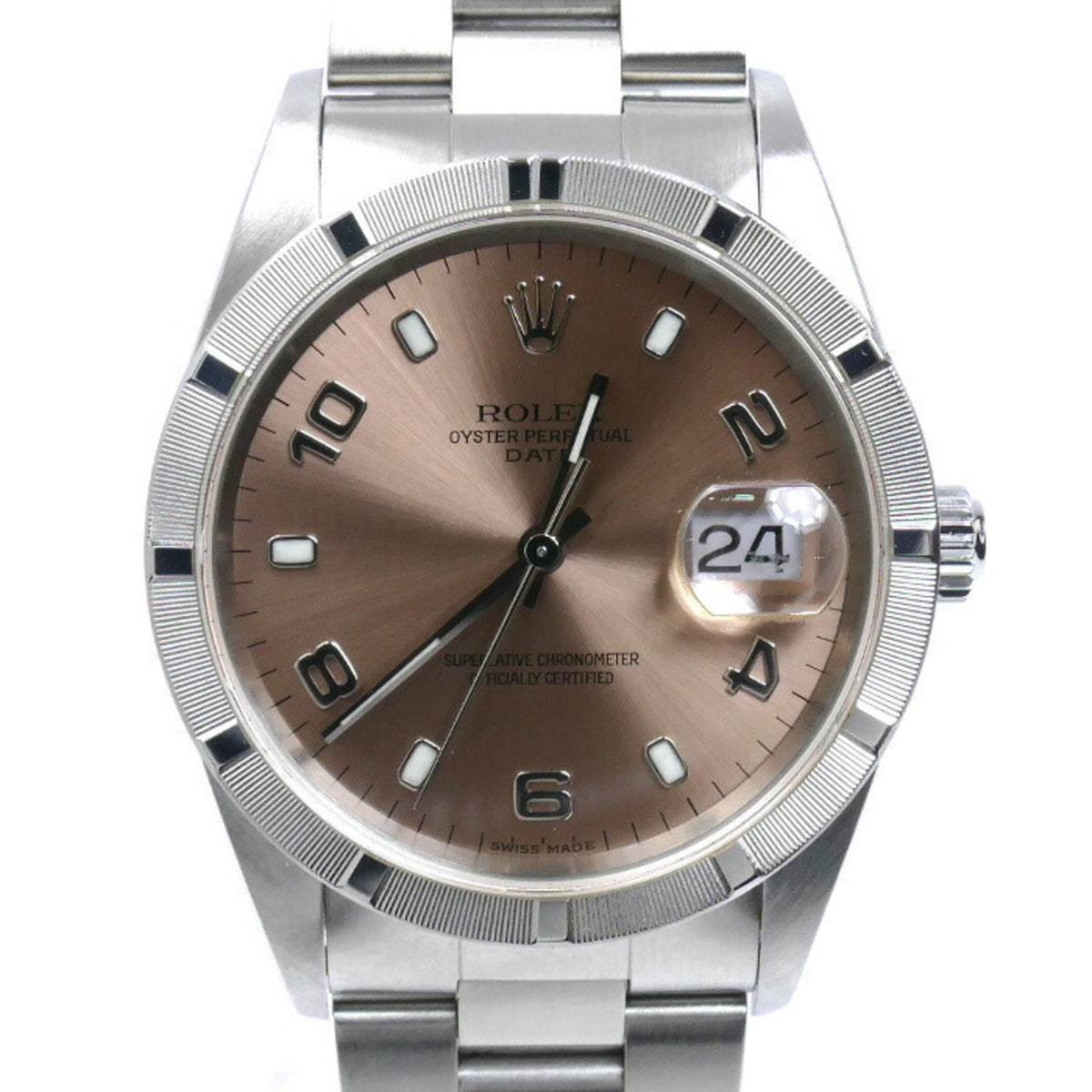Pre-Owned ROLEX Rolex Oyster Perpetual Date Automatic Watch 15210 Engine Turned A-Serial Men's