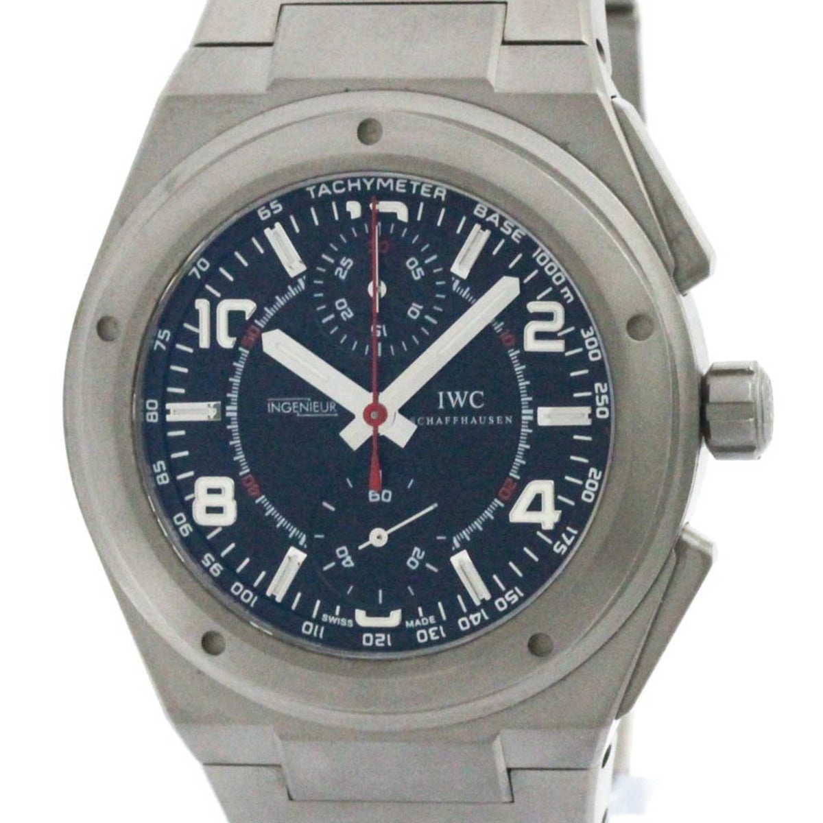 Gebrauchte polierte IWC Ingenieur Chronograph AMG Titan Herrenuhr IW372503 BF580025 