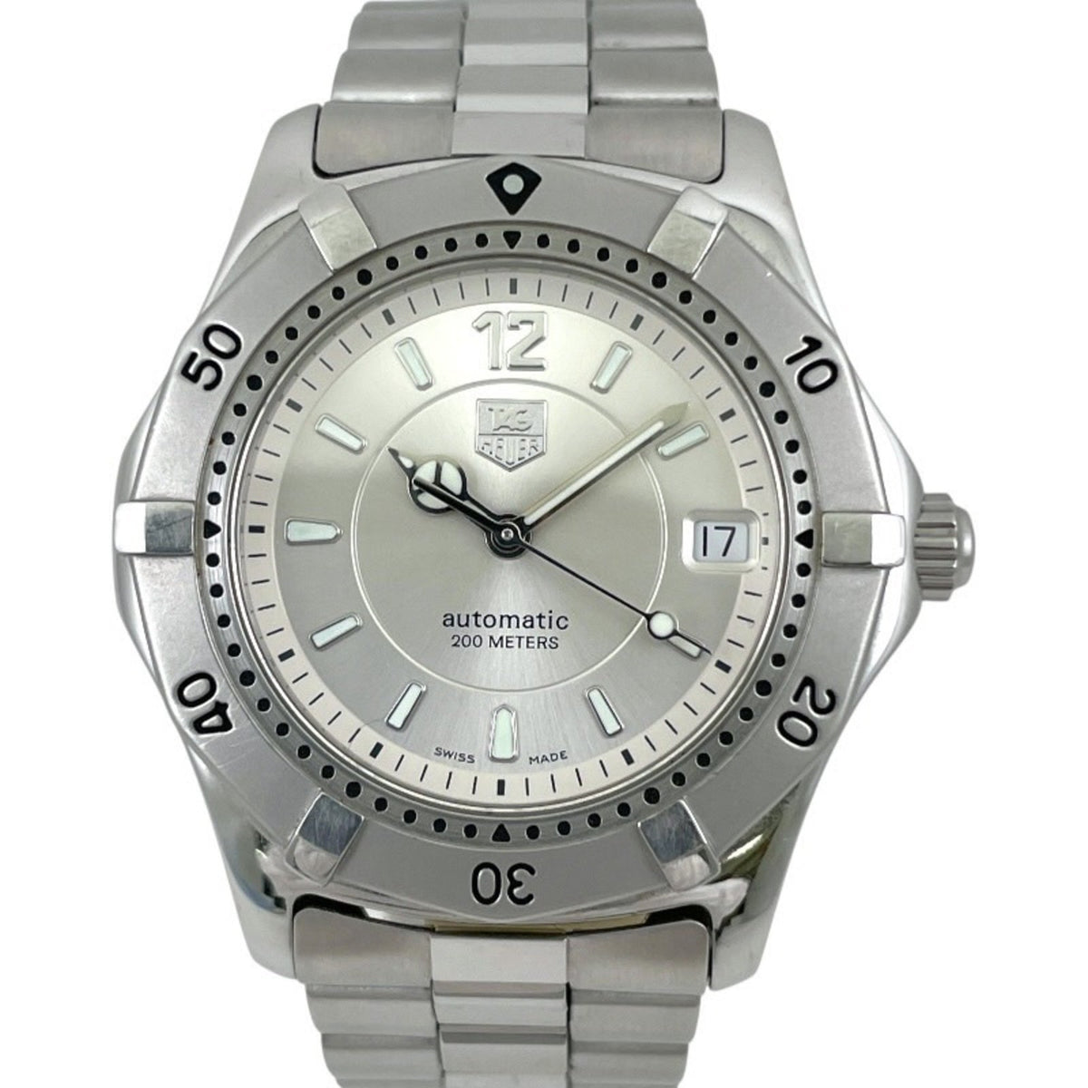 Pre-Owned TAG HEUER 2000 Series WK2116-0 Men's Stainless Steel Automatic Watch with Date Display