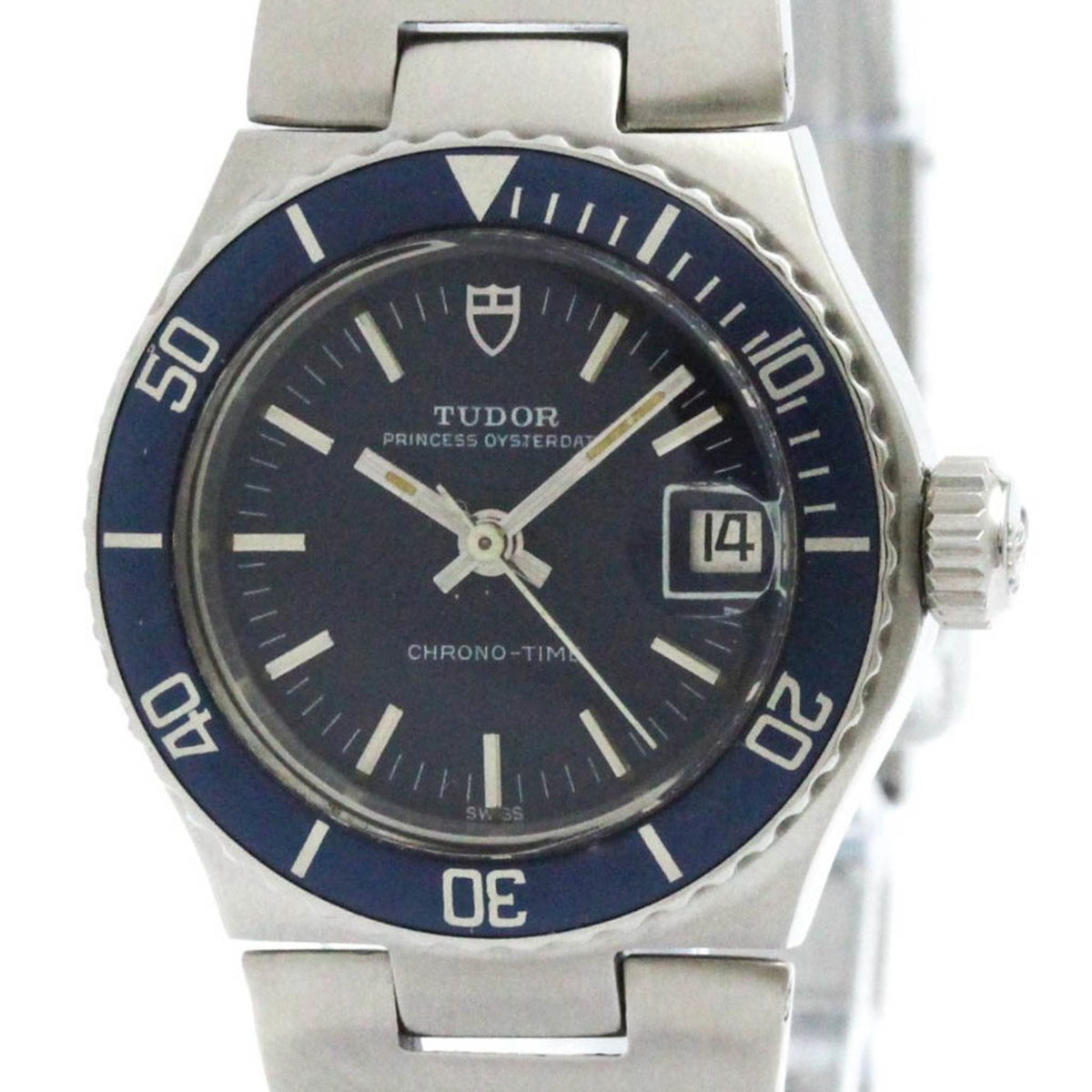 Gebrauchte, polierte TUDOR Princess Oyster Date Stahl Automatik Damenuhr 9321/0 BF578344 