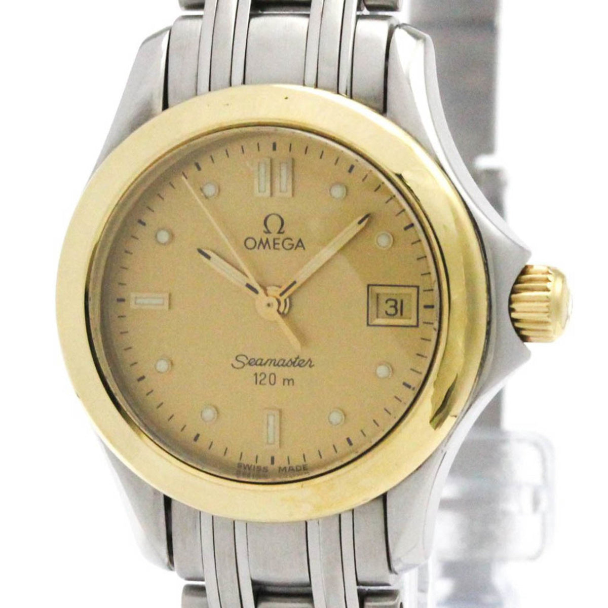 Gebrauchte OMEGA Seamaster 120M 18K Gold Stahl Damenuhr 2371.10 poliert 
