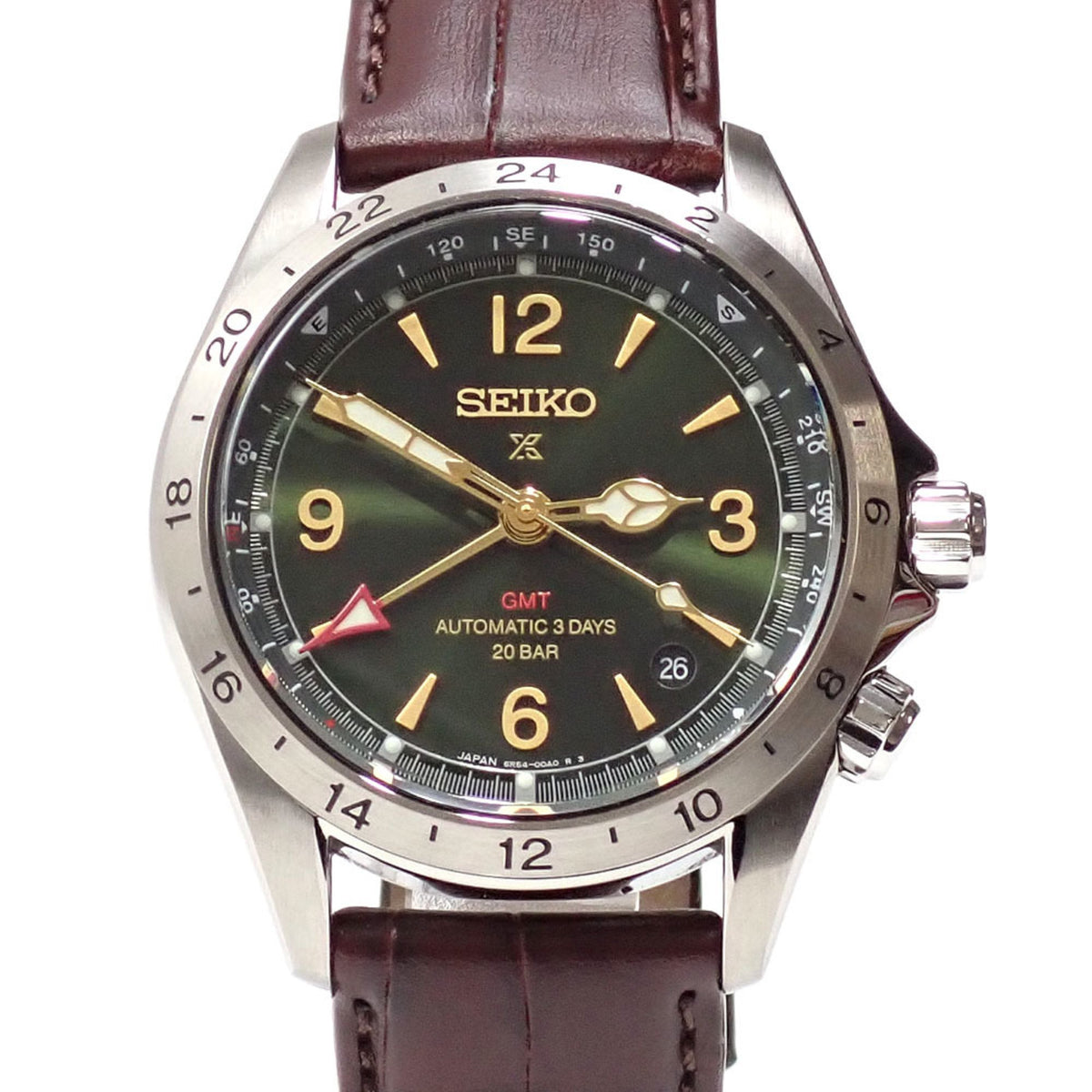 Gebrauchte Seiko Prospex Herren-Automatikuhr mit Edelstahl-Lederarmband SBEJ005 A219465 