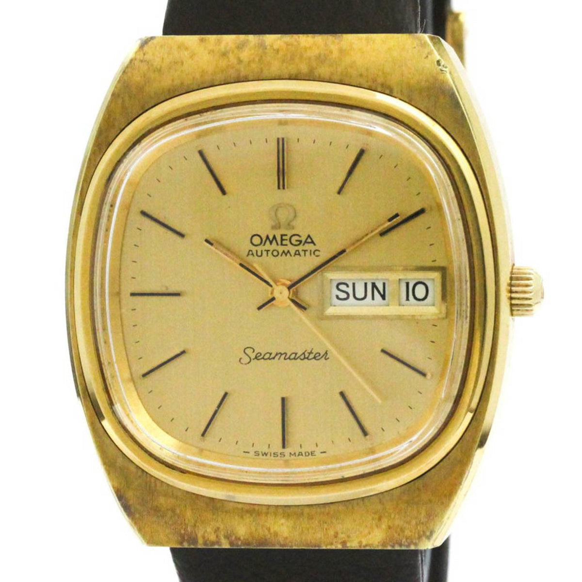 Gebrauchte OMEGA Seamaster Day Date Cal 1022 vergoldete Automatikuhr 166.0211 BF581997 