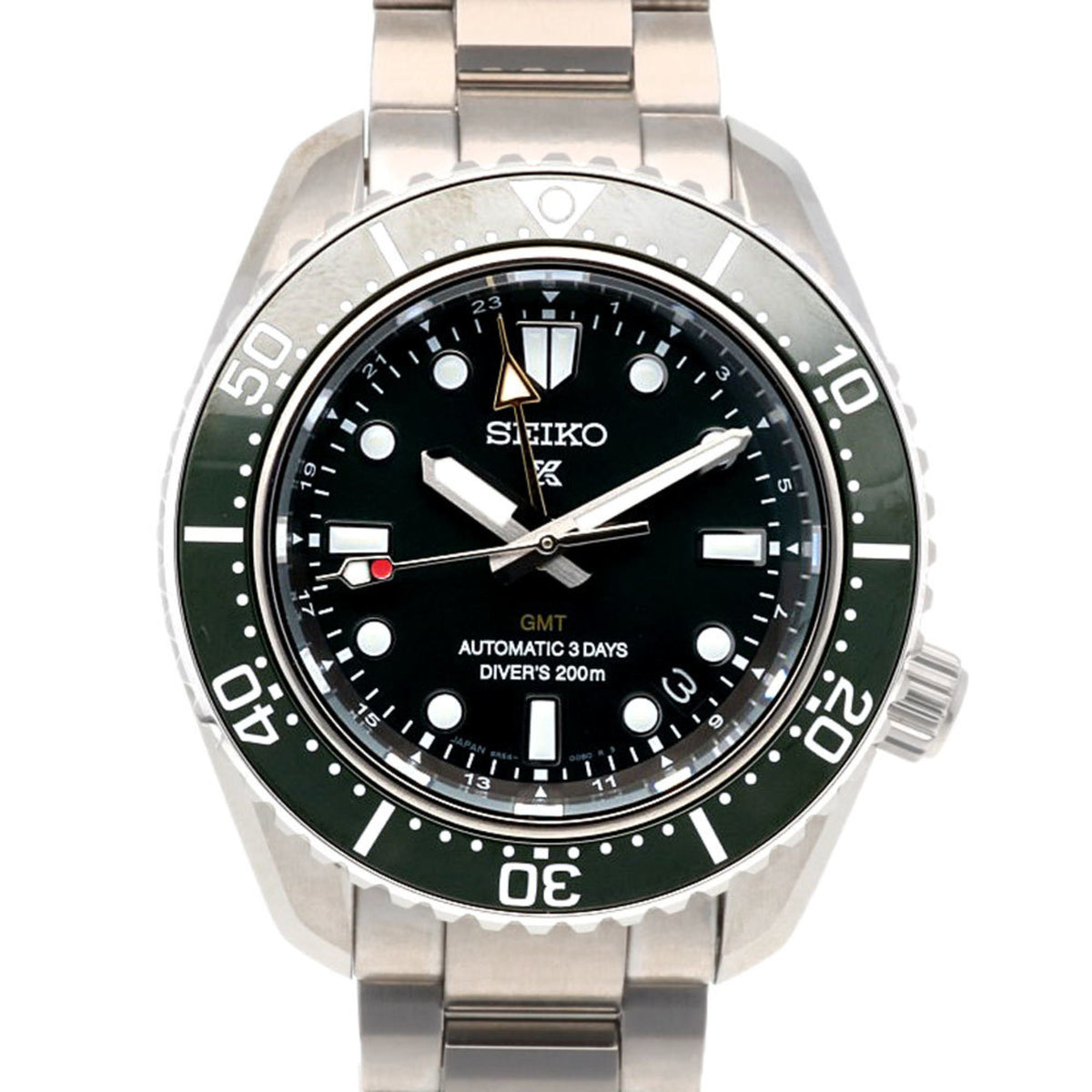 Gebrauchte Seiko Prospex Uhr Edelstahl SBEJ009 (6R54-00D0) Automatik Herren SEIKO GMT Überholt 