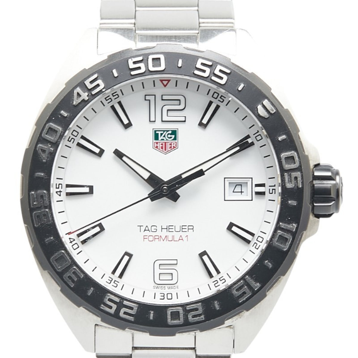 Pre-Owned TAG Heuer Formula 1 WAZ1111 Quartz Watch with White Dial and Stainless Steel, Men's
