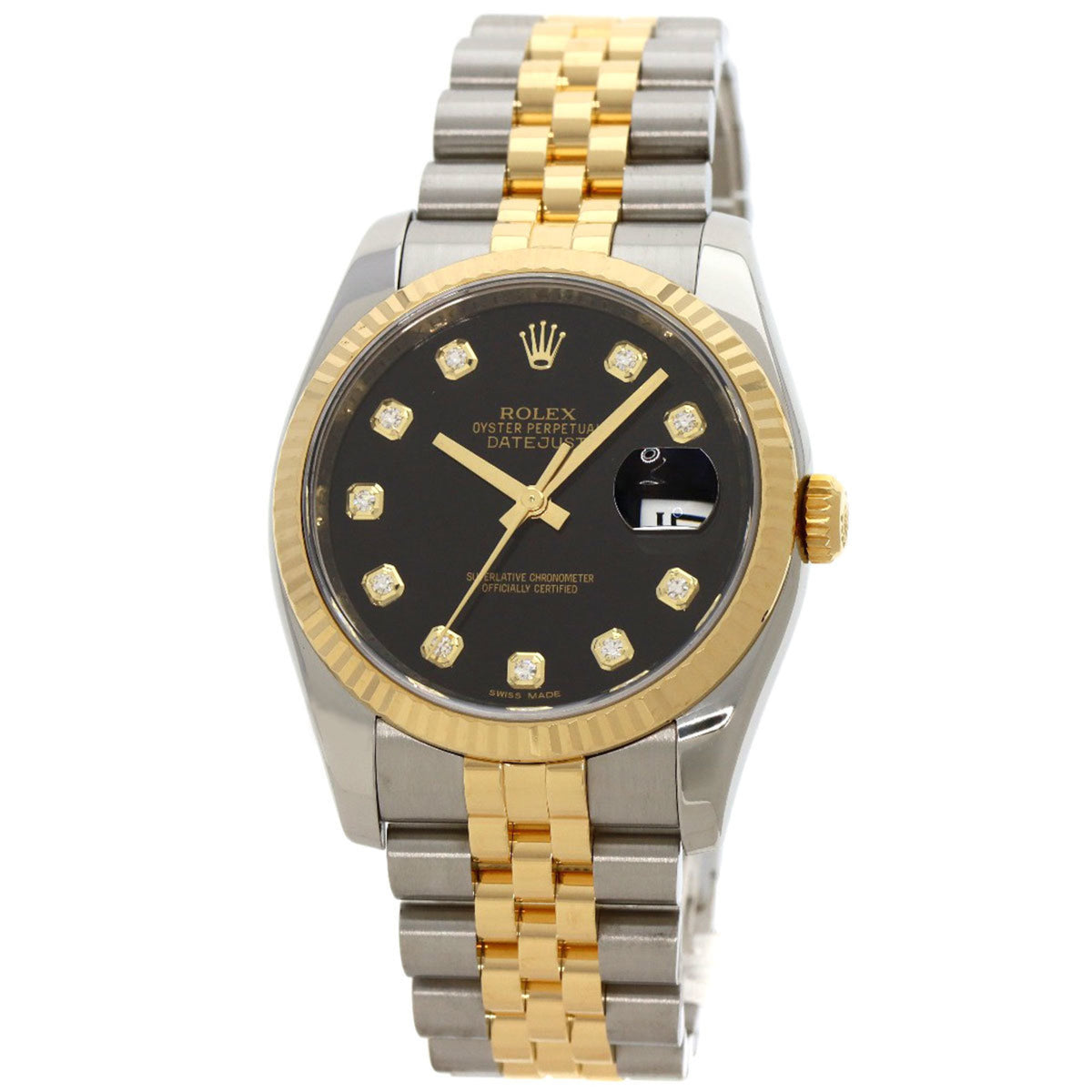 Gebrauchte Rolex 116233G Datejust 10P Diamant Uhr Edelstahl SSxK18YG K18YG Herren ROLEX 