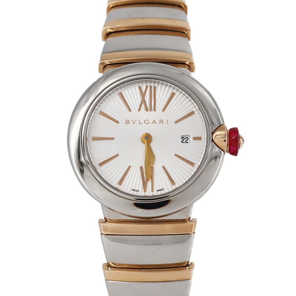 Gebrauchte Bvlgari Lucea PG Combi LUP28SG LU28C6SSPGD SSxPG Armbanduhr Quarz 