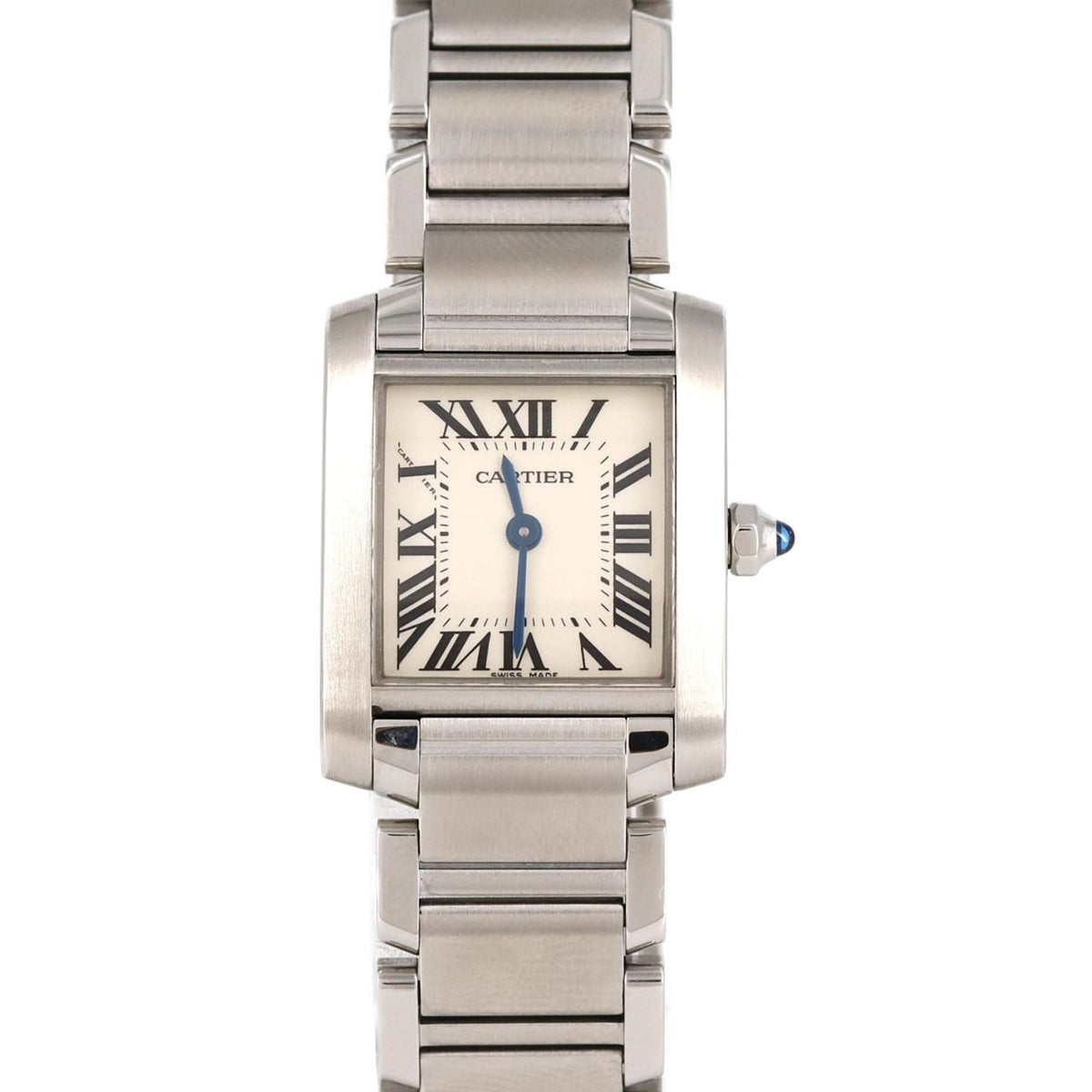 Gebrauchte Cartier Tank Francaise SM W51008Q3 SS Armbanduhr Quarz 
