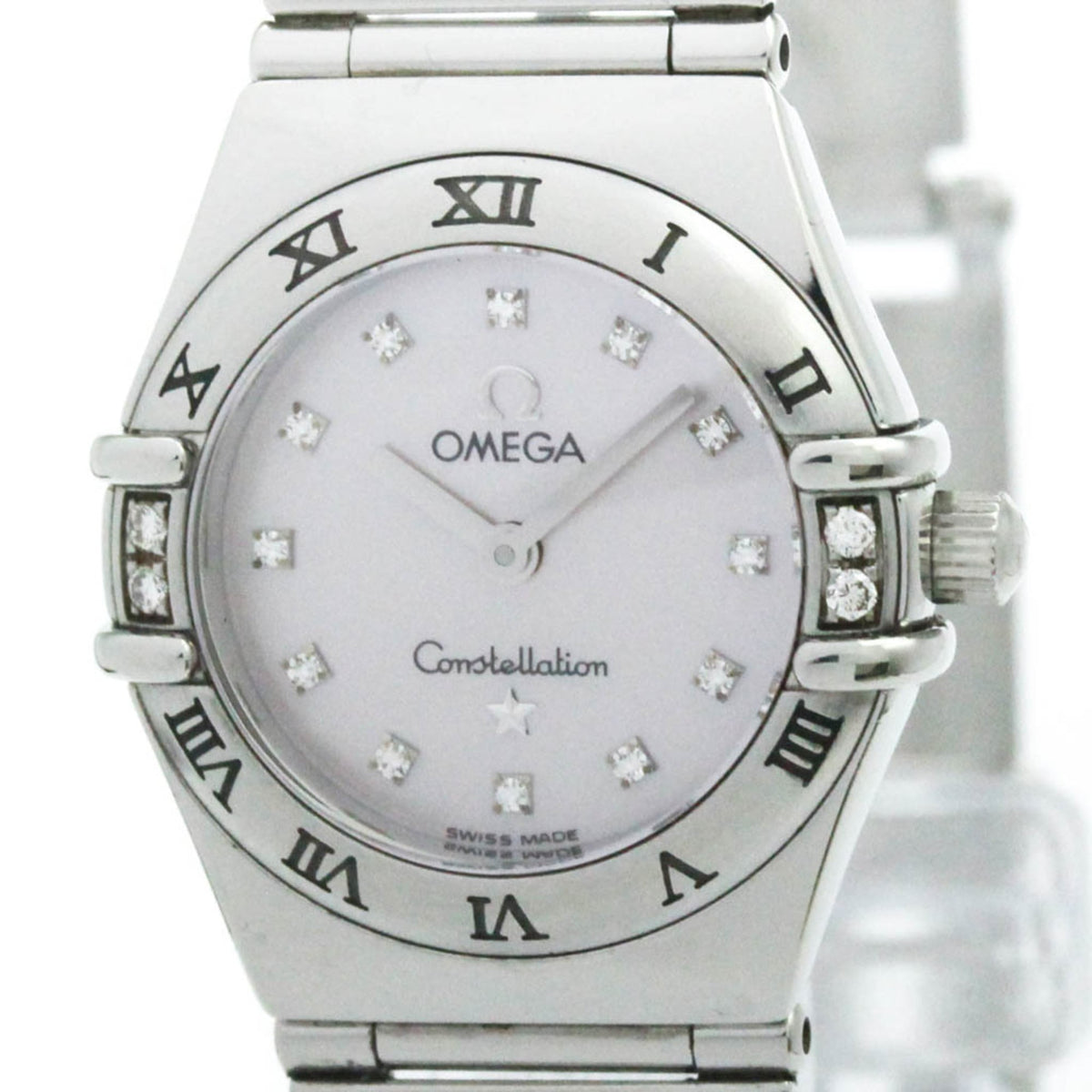 Pre-Owned OMEGA Constellation Diamond MOP Dial Ladies Quartz Steel Watch 1567.66 Polished
