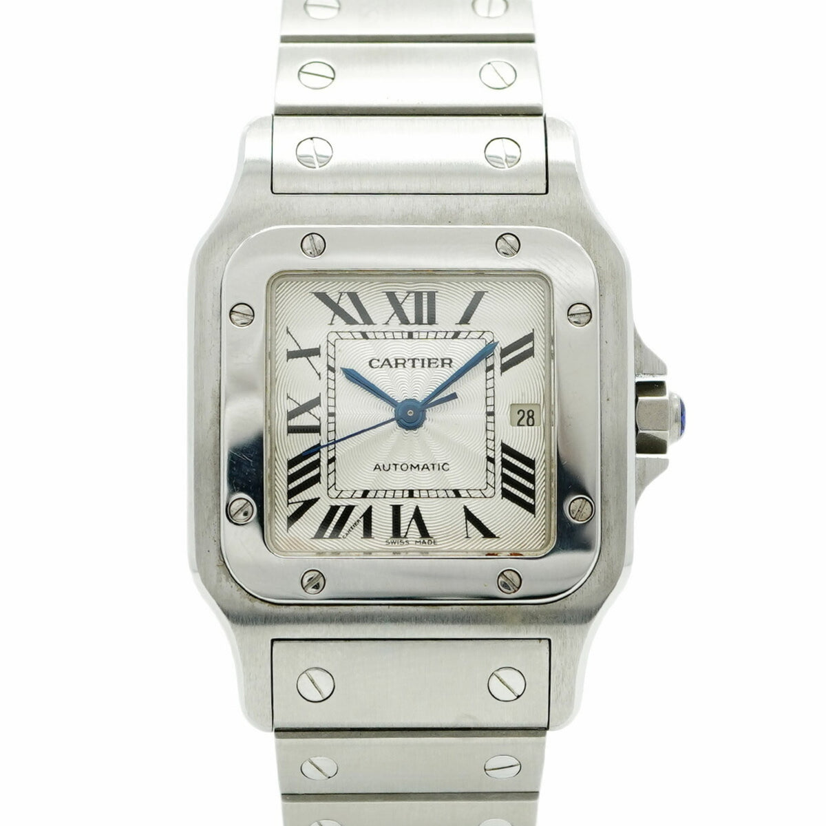 Pre-Owned Cartier Santos Galbe LM W20055D6 Silver Dial Men's Watch