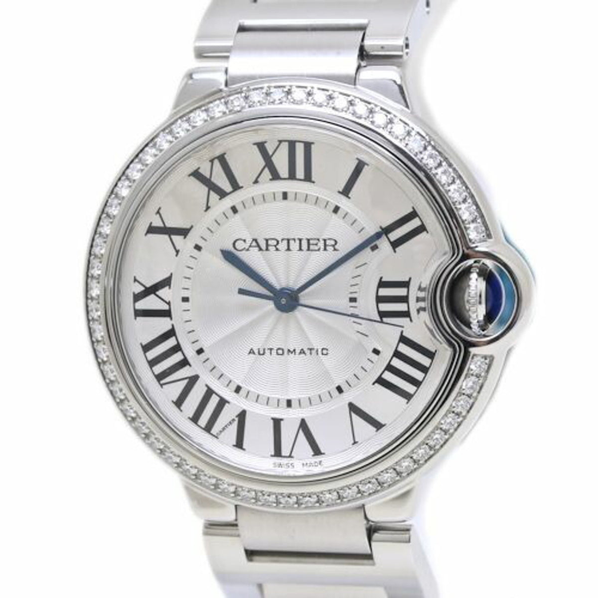 Pre-Owned CARTIER Ballon Bleu 36mm Bezel Diamond W4BB0017 Stainless Steel Boys' Watch 40027