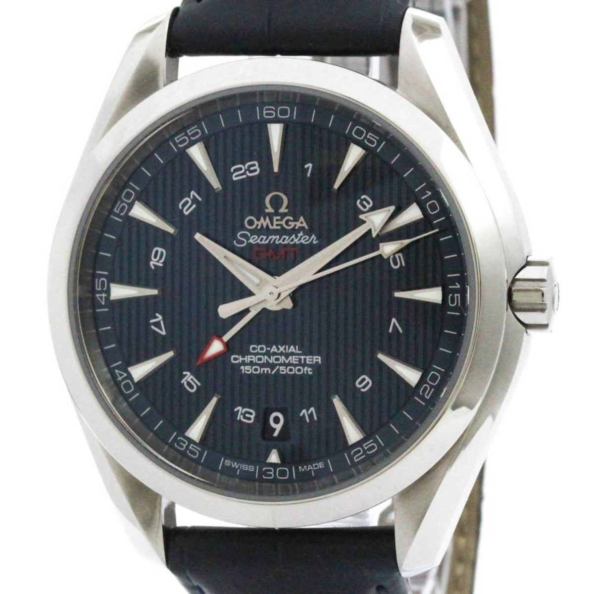 Gebrauchte OMEGA Seamaster Aqua Terra Co-Axial GMT Herrenuhr 231.13.43.22.03.001 Poliert 