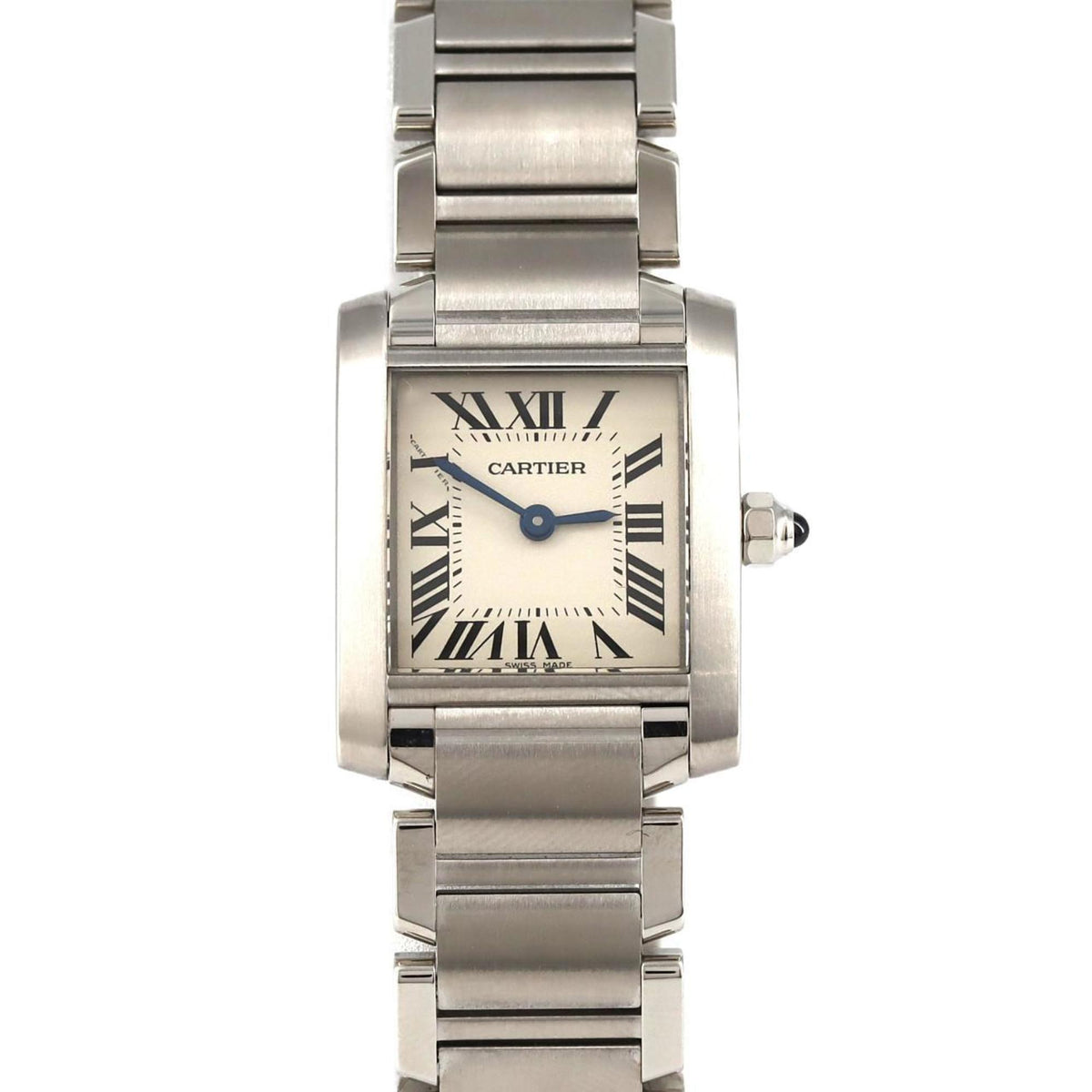 Gebrauchte Cartier Tank Francaise SM W51008Q3 SS Armbanduhr Quarz 
