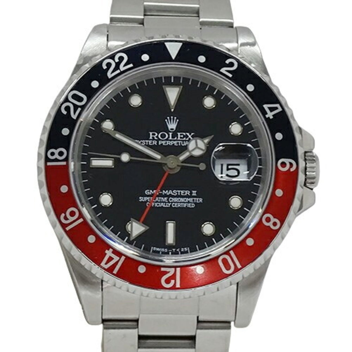 Gebrauchte Rolex ROLEX GMT Master II 16710 W Nummer Armbanduhr Herren Datum Automatik AT Edelstahl SS Silber Schwarz Rot Poliert 