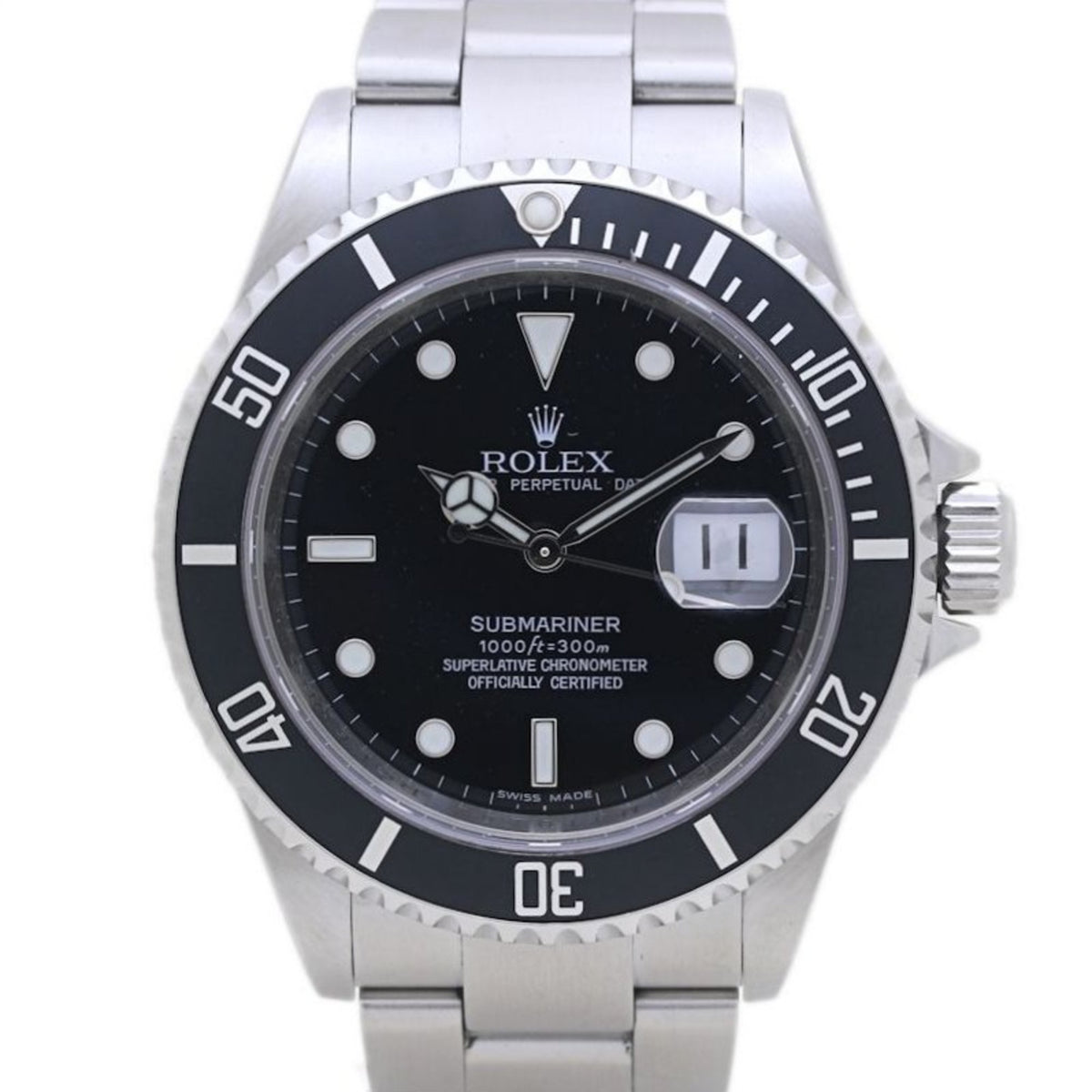 Pre-Owned ROLEX Rolex Submariner Date 16610 Men's Stainless Steel Watch 40127