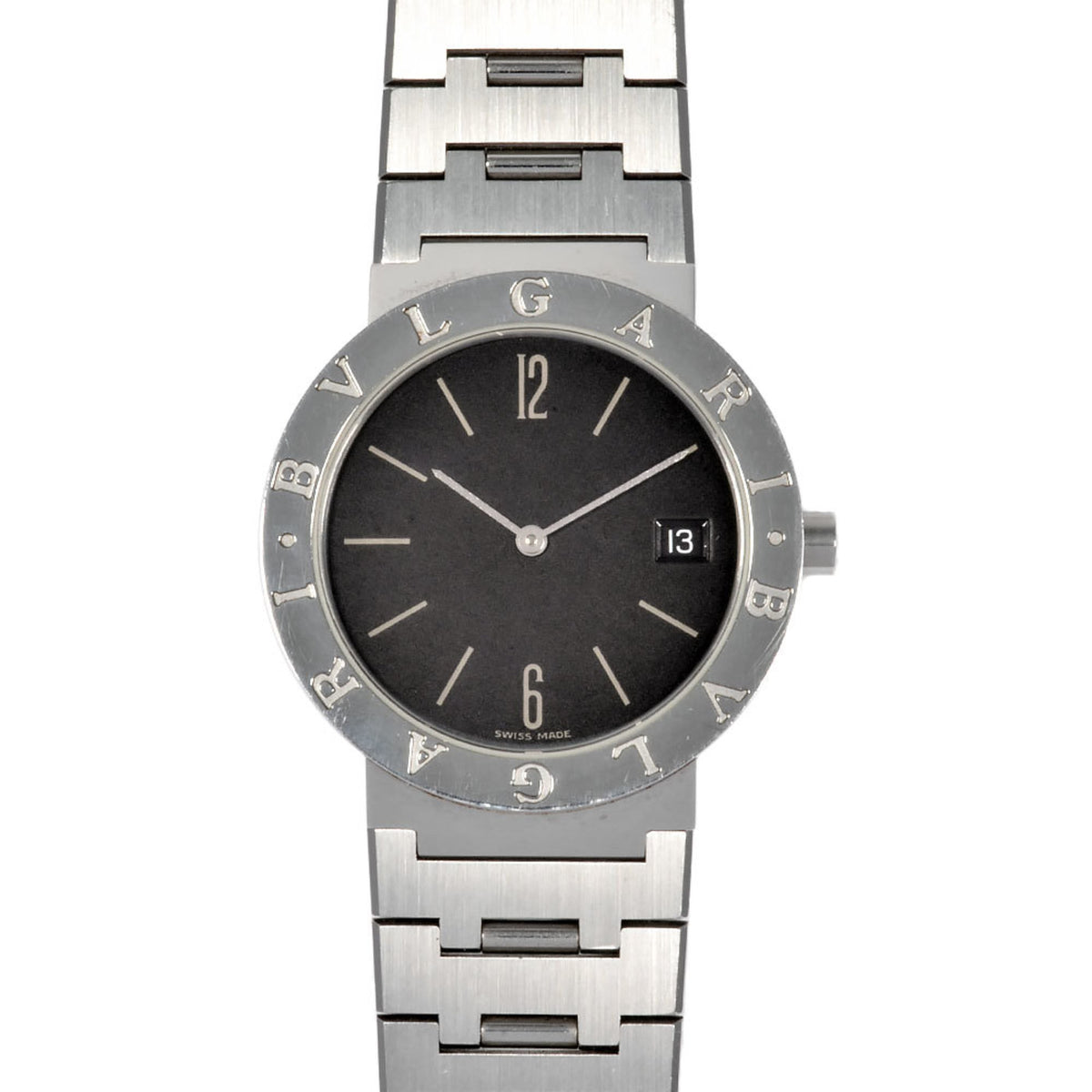 Gebrauchte BVLGARI BB33SS 33 Uhr Quarz Schwarzes Zifferblatt Damen 