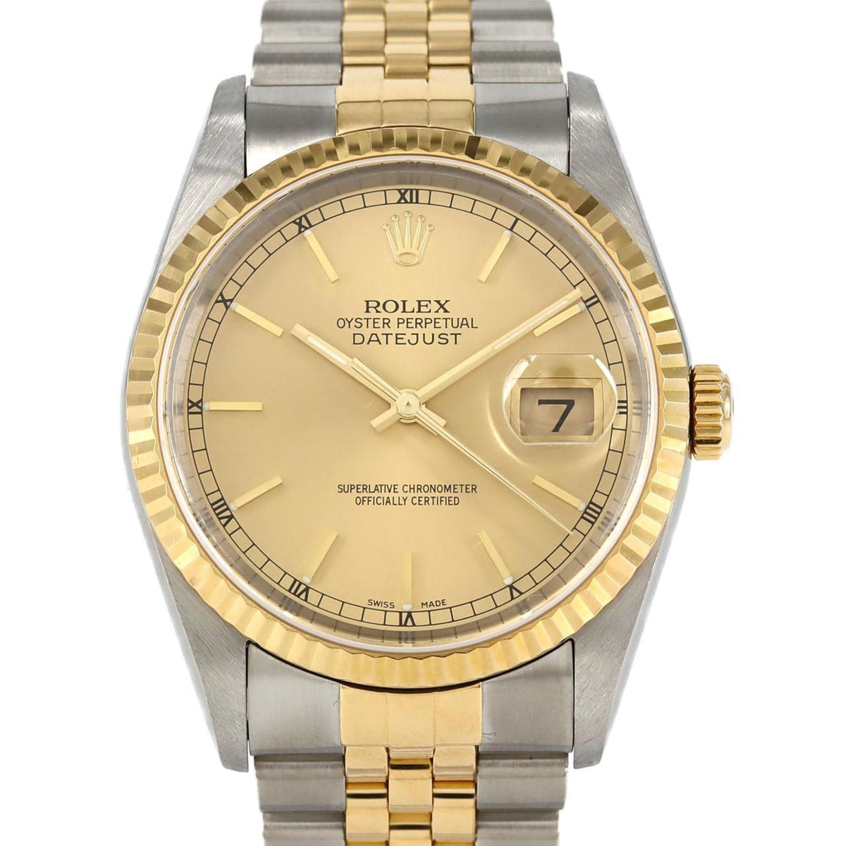 Gebrauchte Rolex Datejust 16233 SSxYG Automatikuhr, Y-Serie